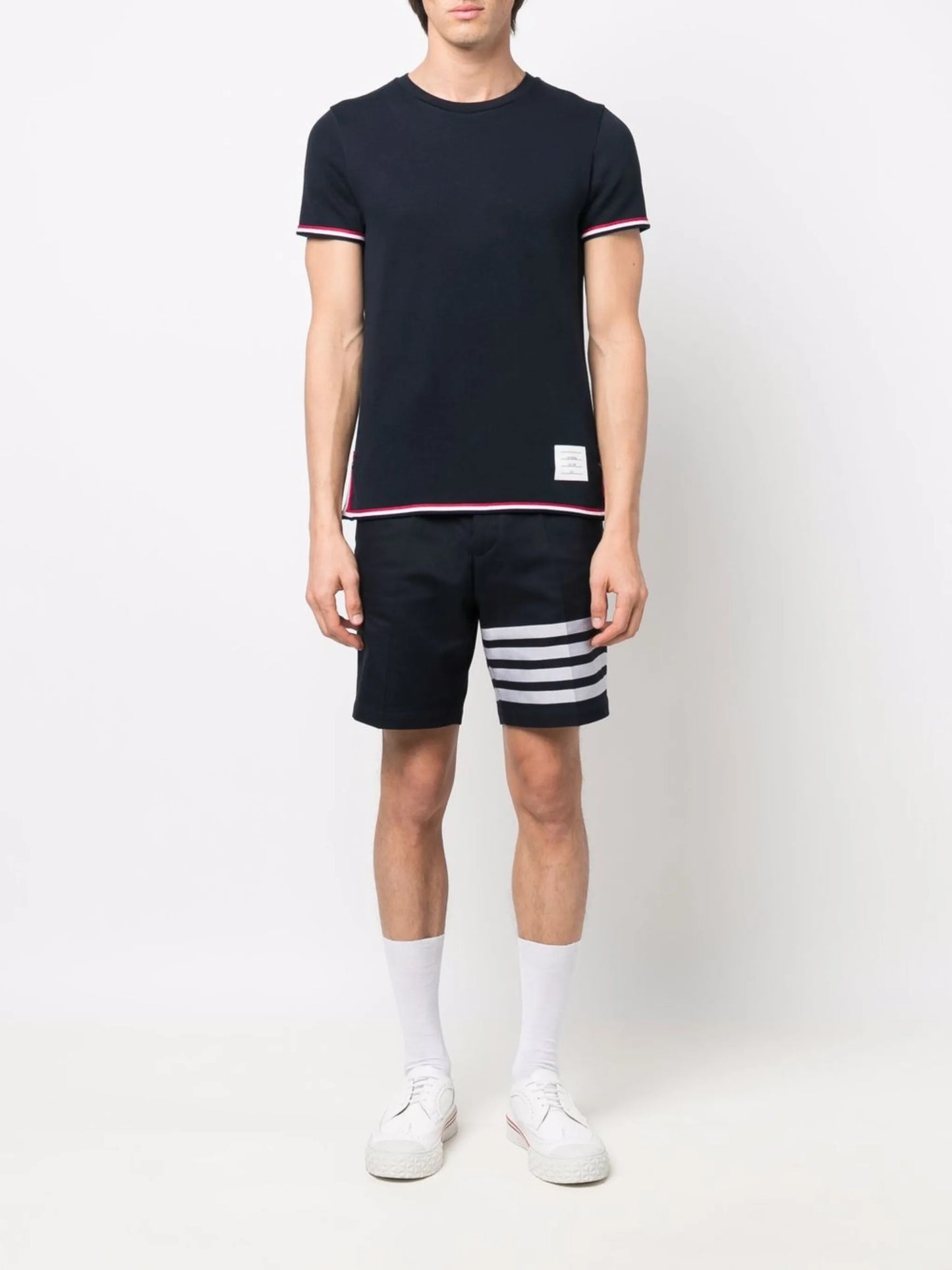 contrast-trim short-sleeve T-shirt