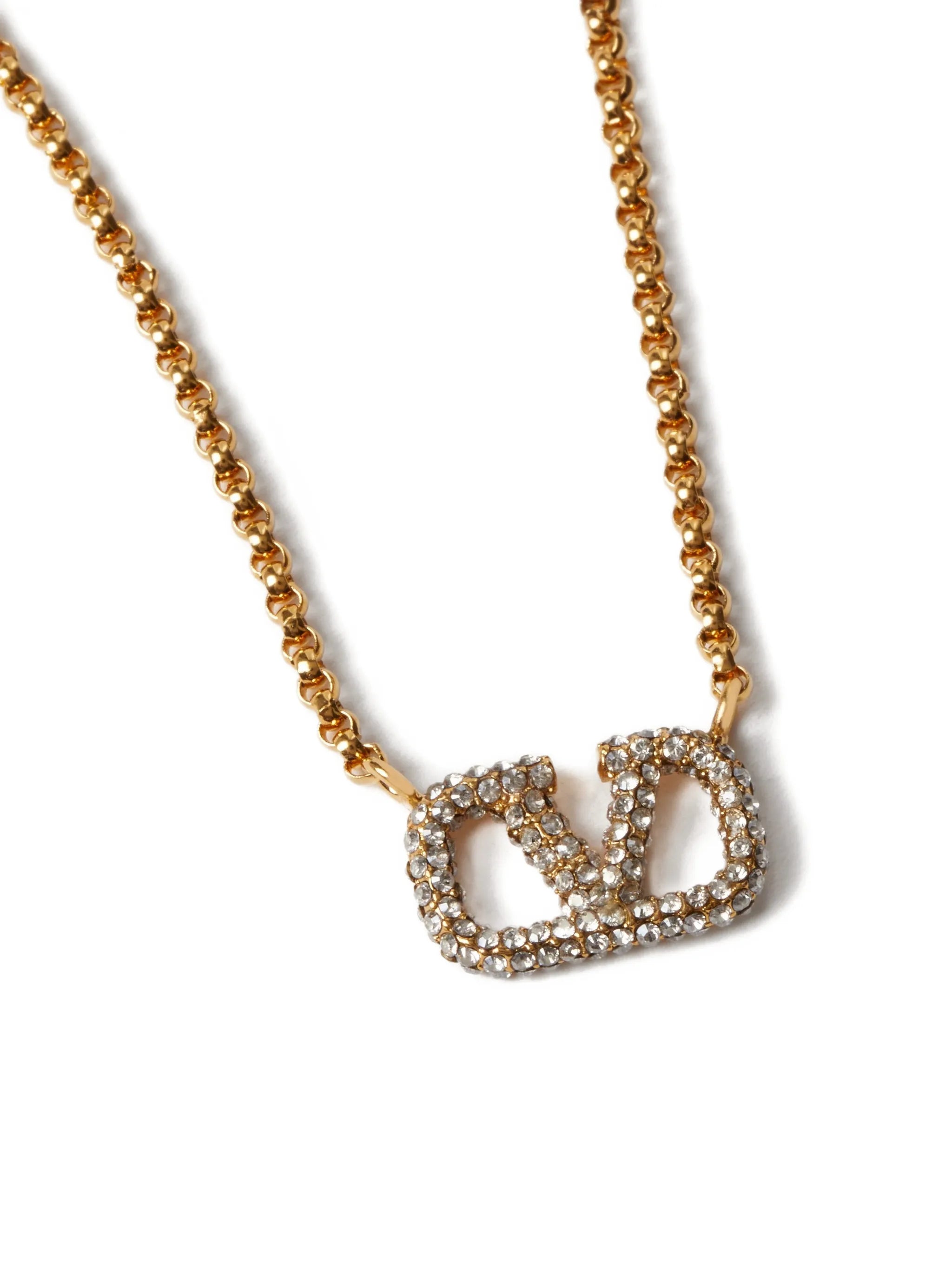 VLogo Signature crystal-embellished necklace