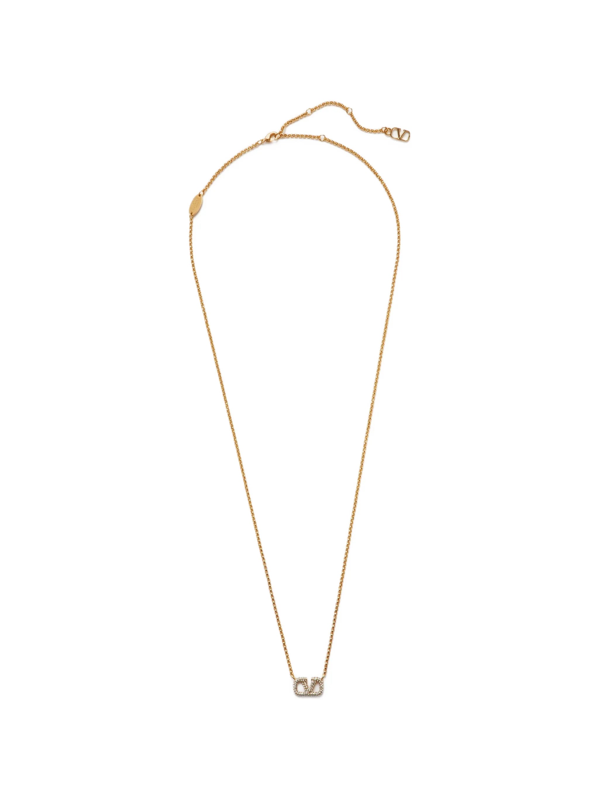 VLogo Signature crystal-embellished necklace