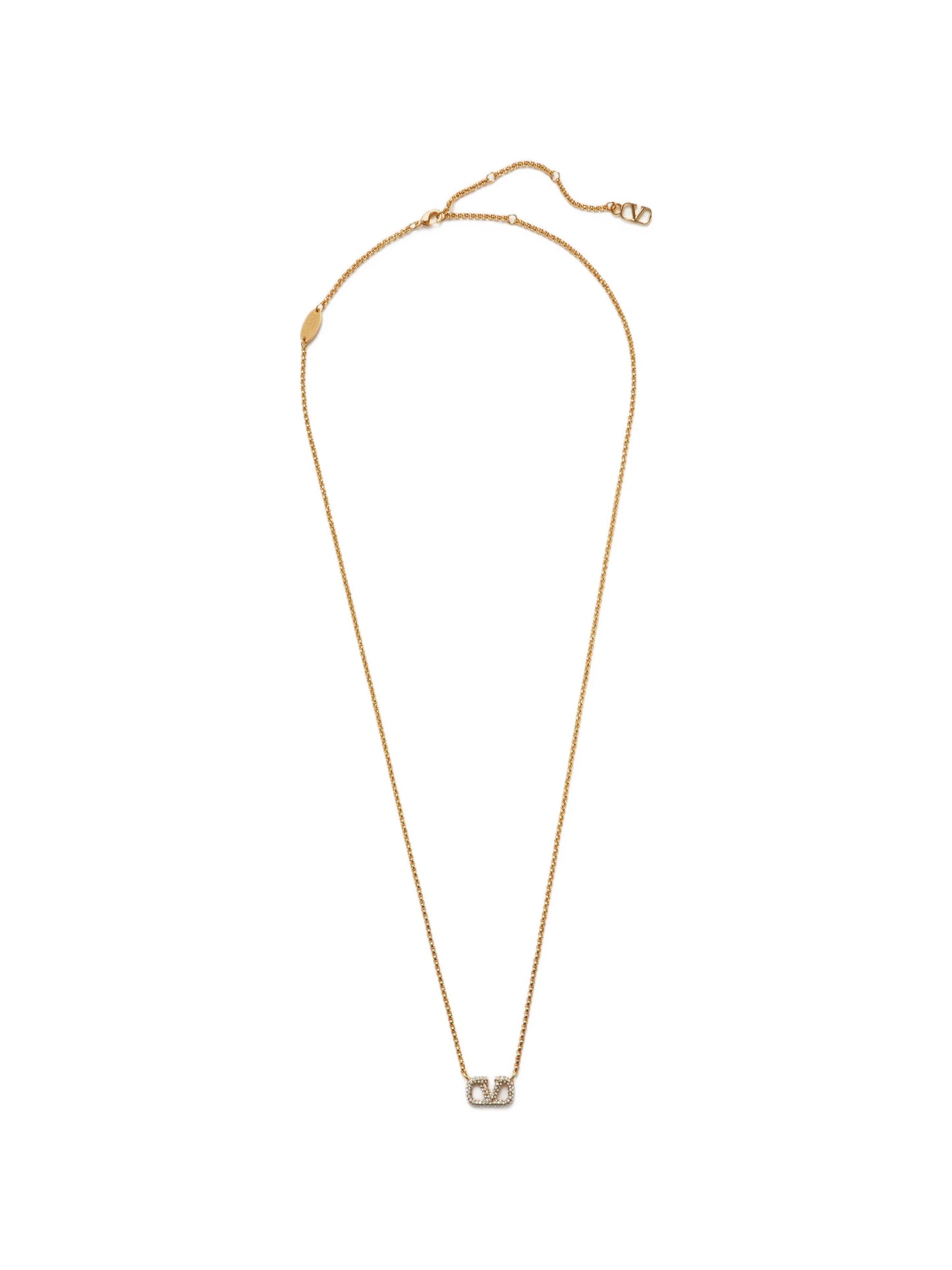 VLogo Signature crystal-embellished necklace