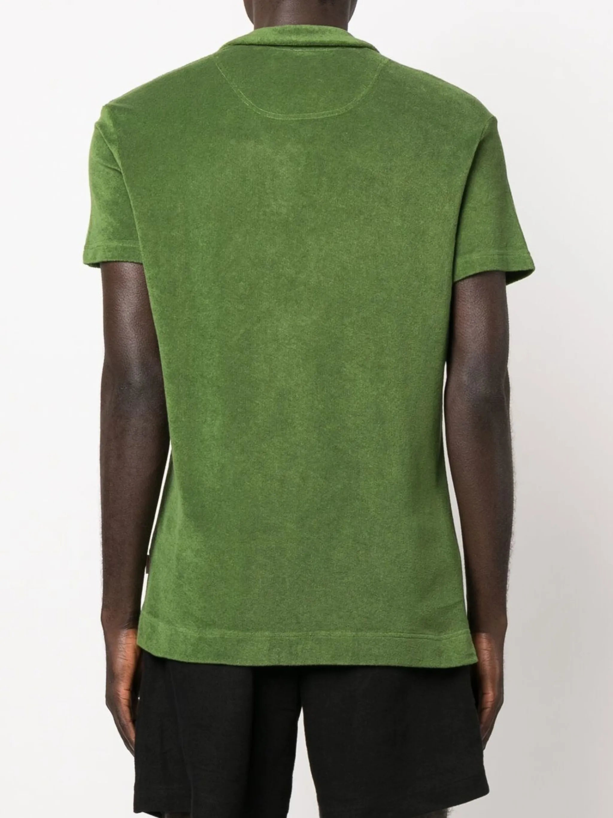 terry short-sleeve polo shirt