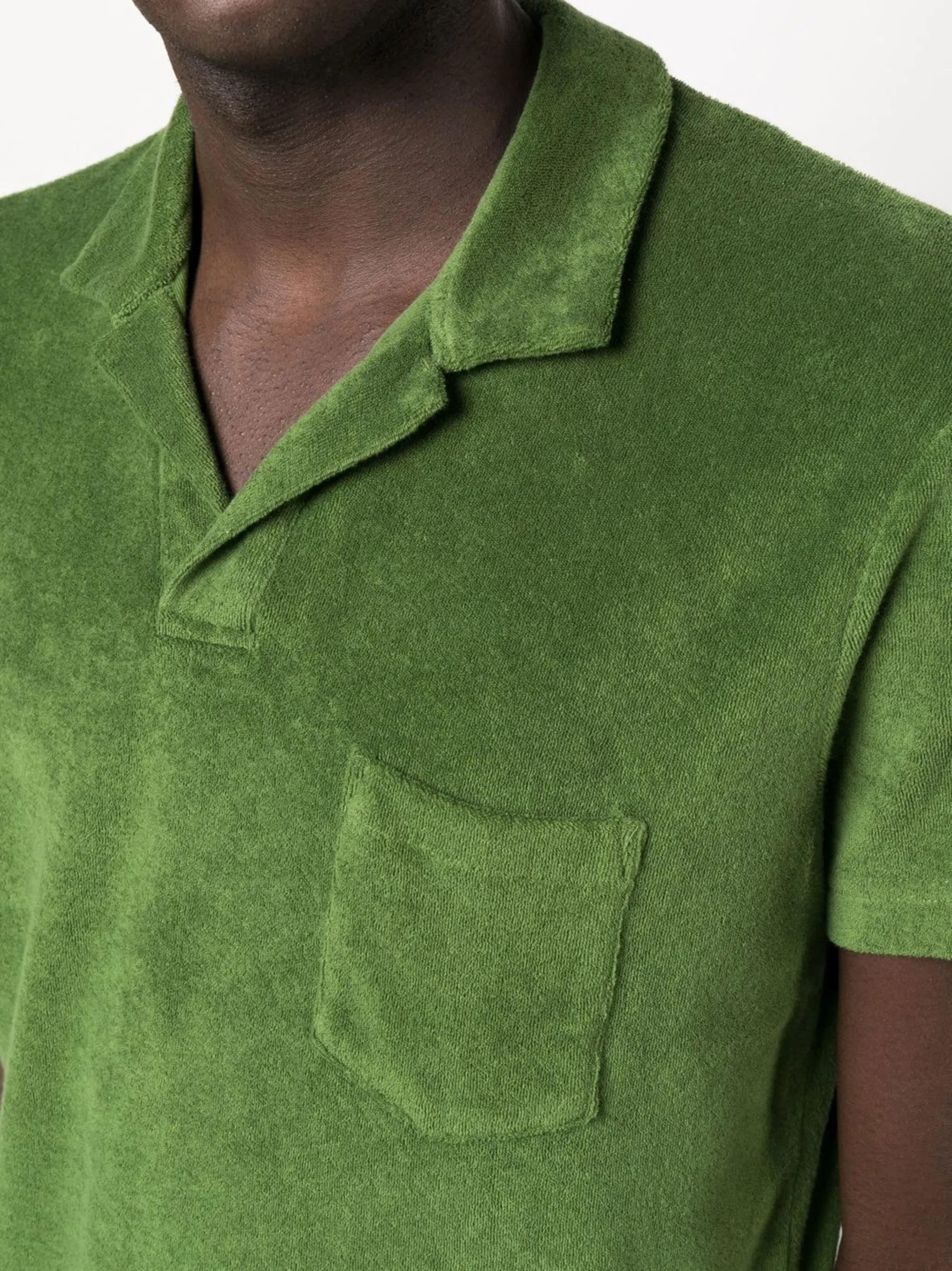 terry short-sleeve polo shirt