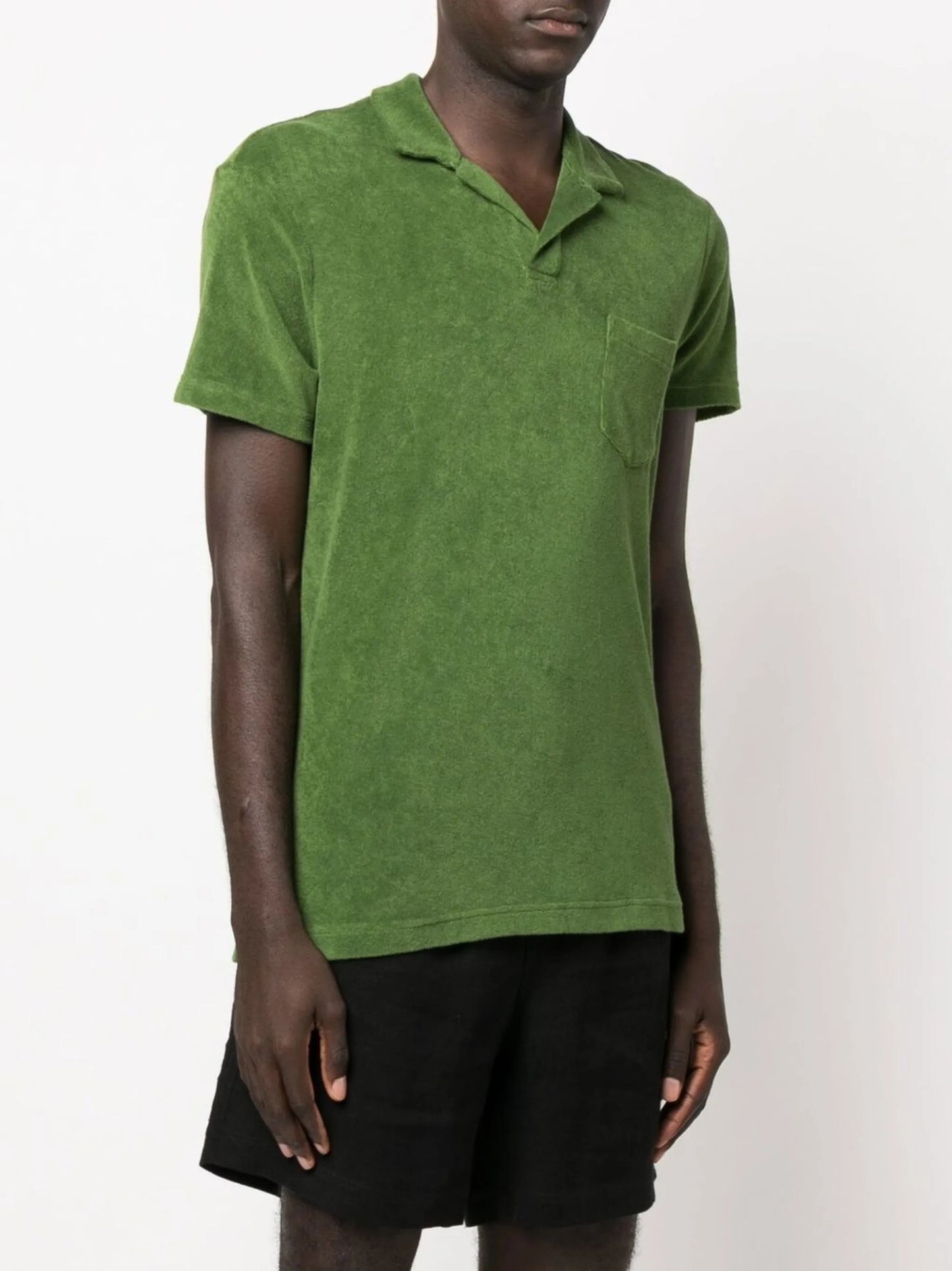 terry short-sleeve polo shirt