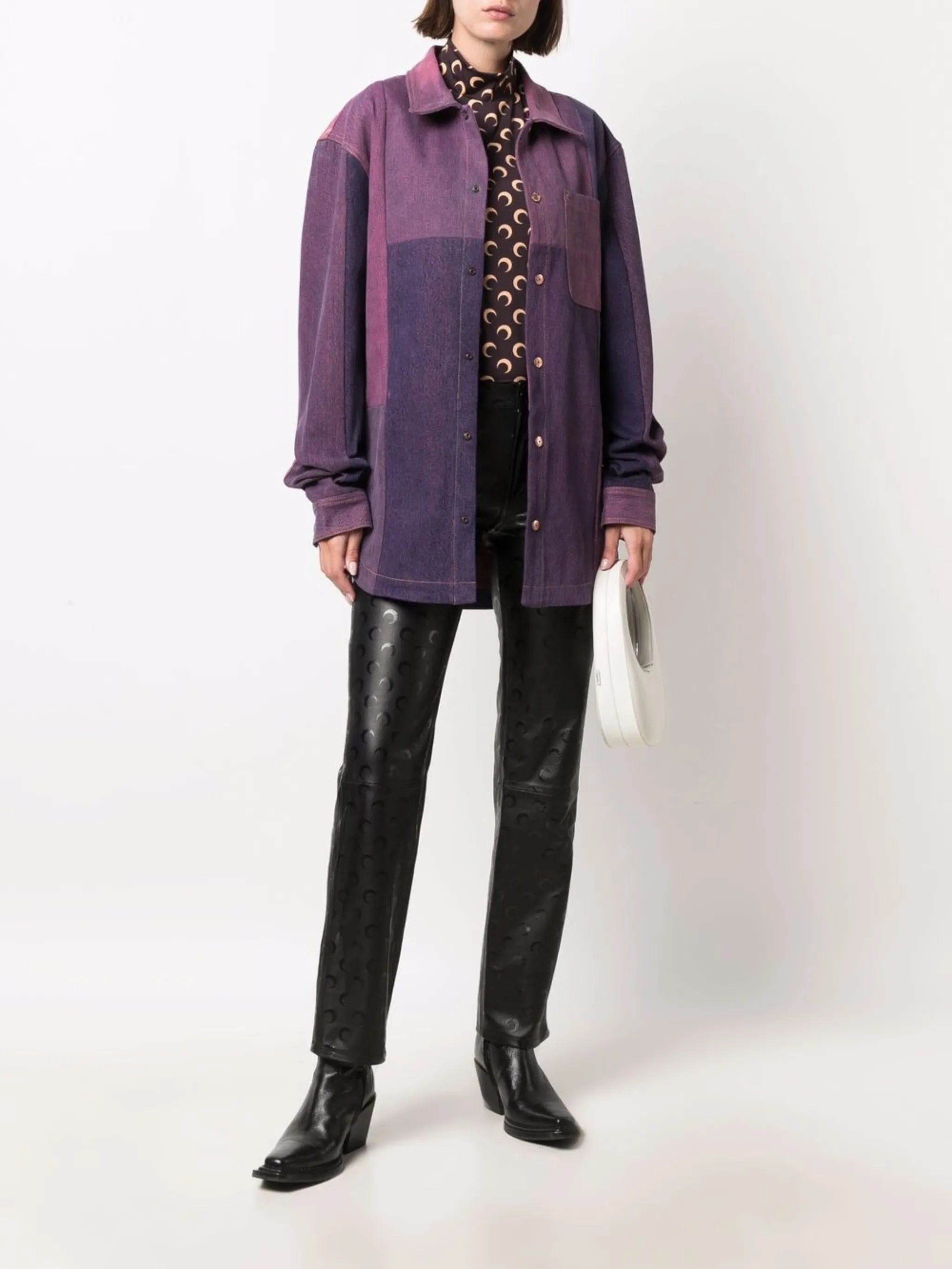 patchwork crescent moon shirt