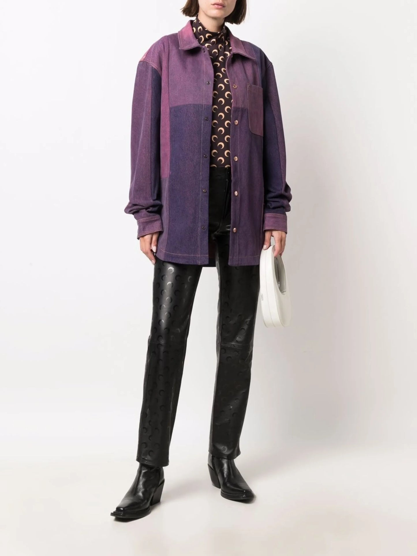 patchwork crescent moon shirt