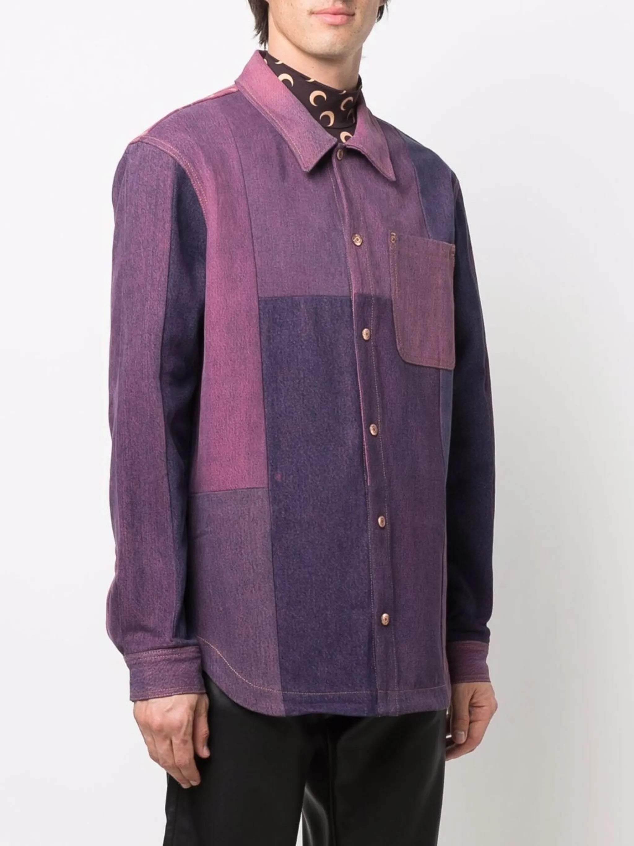 patchwork crescent moon shirt