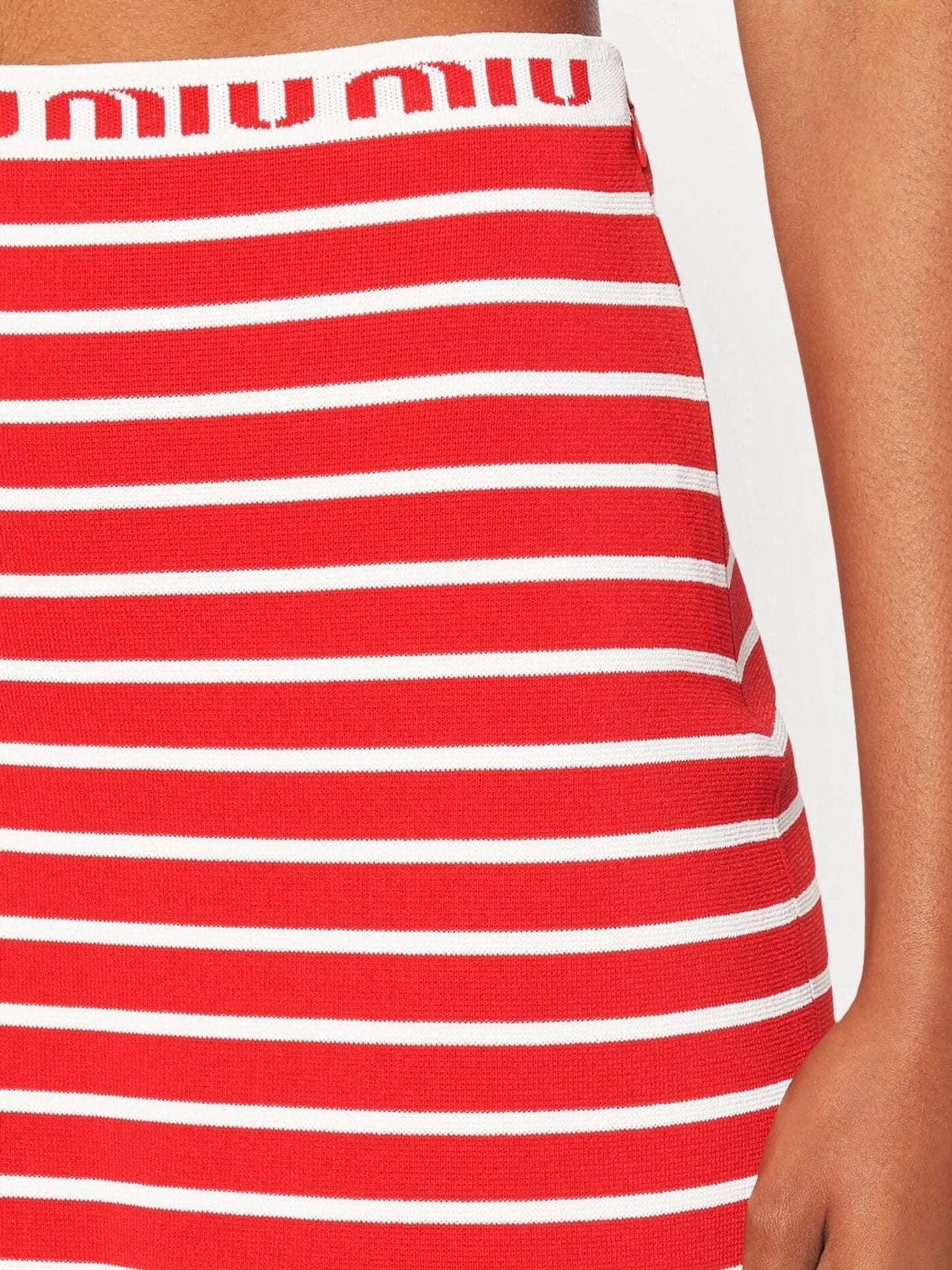 striped-viscose mini-skirt