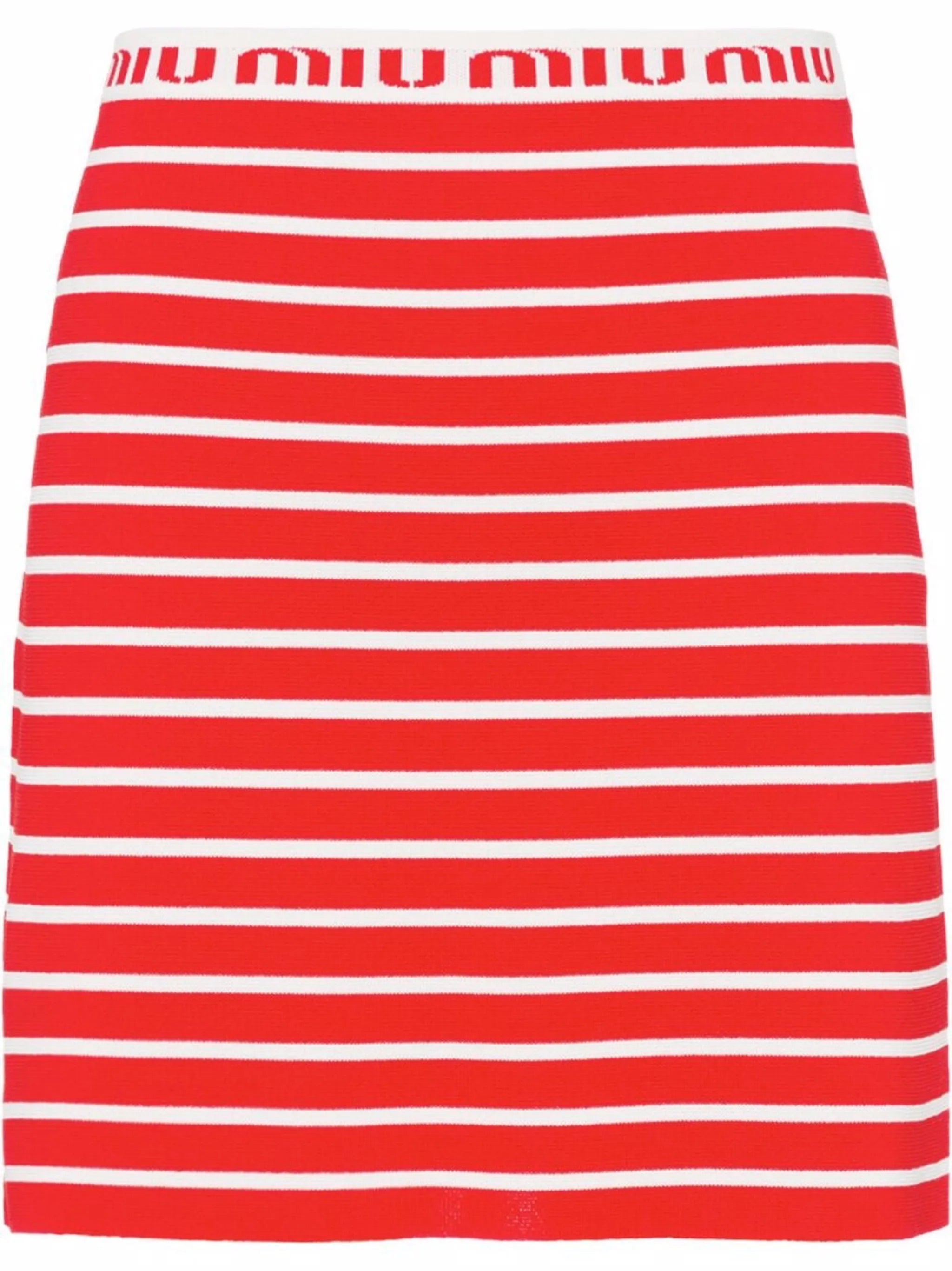 striped-viscose mini-skirt