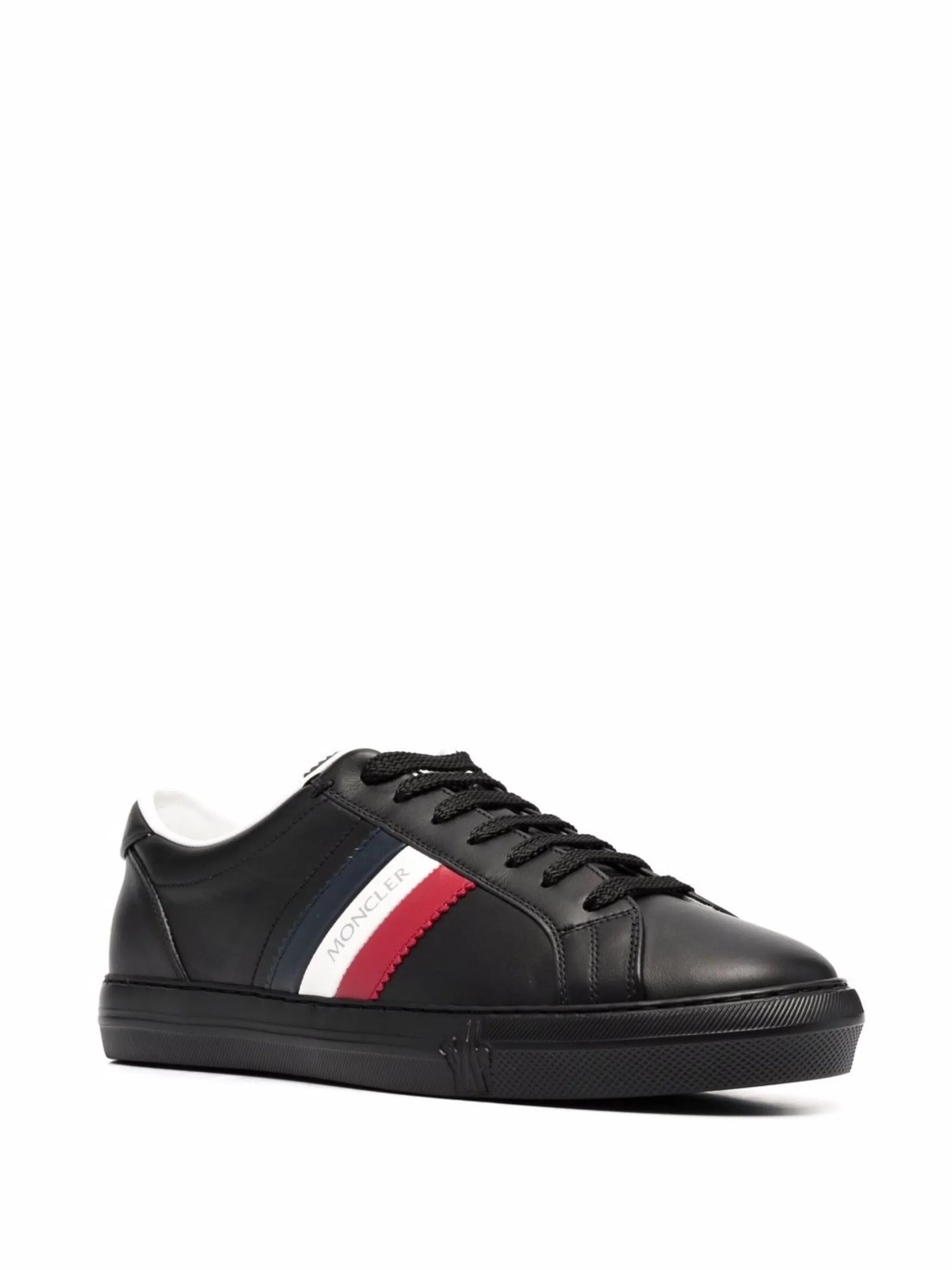 logo-print leather sneakers