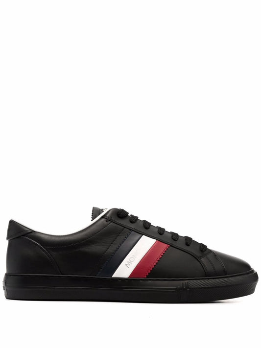logo-print leather sneakers