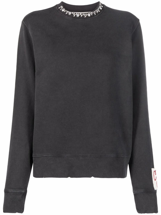 crystal-embellished crew neck sweatshirt