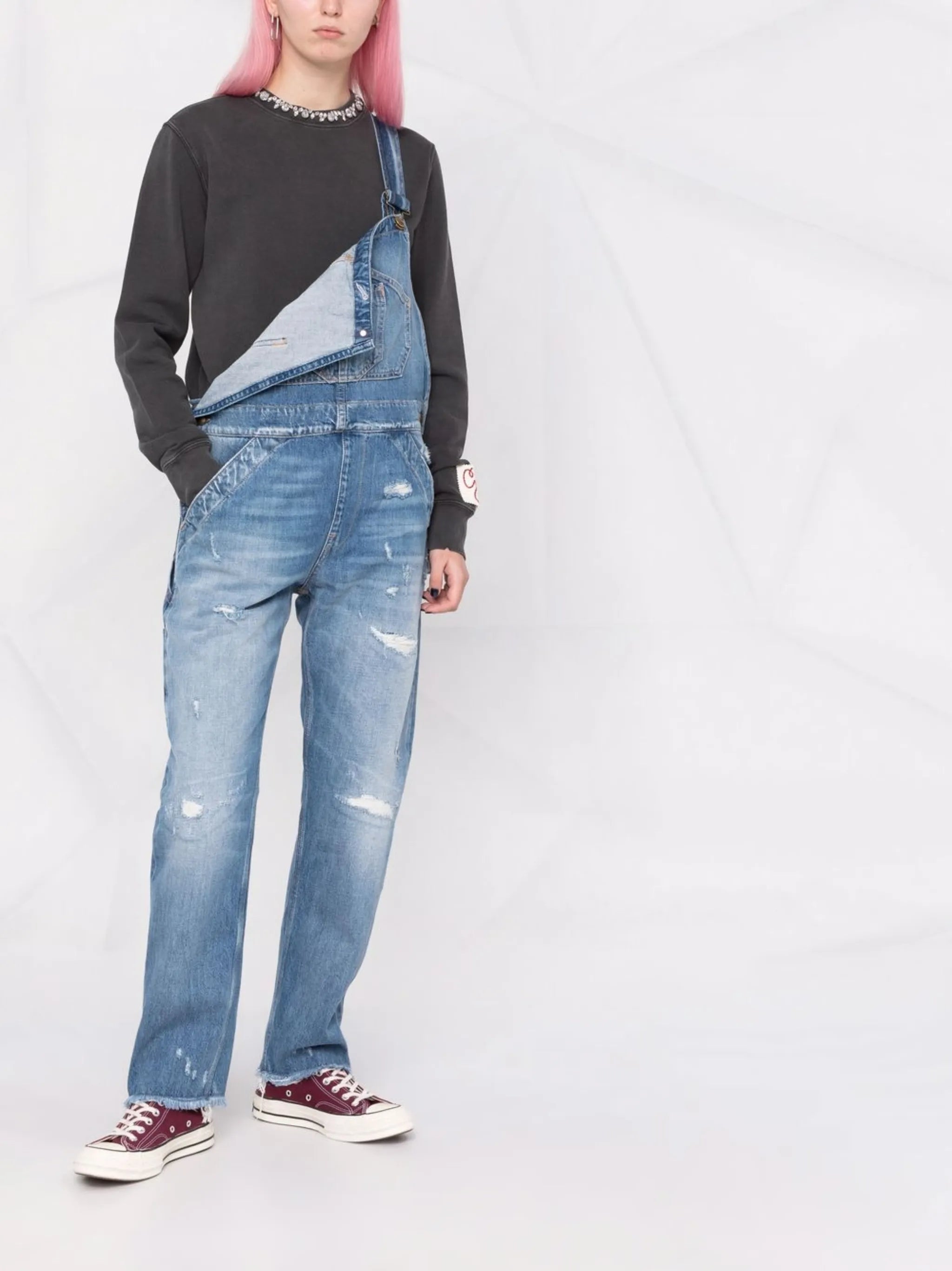 crystal-embellished crew neck sweatshirt