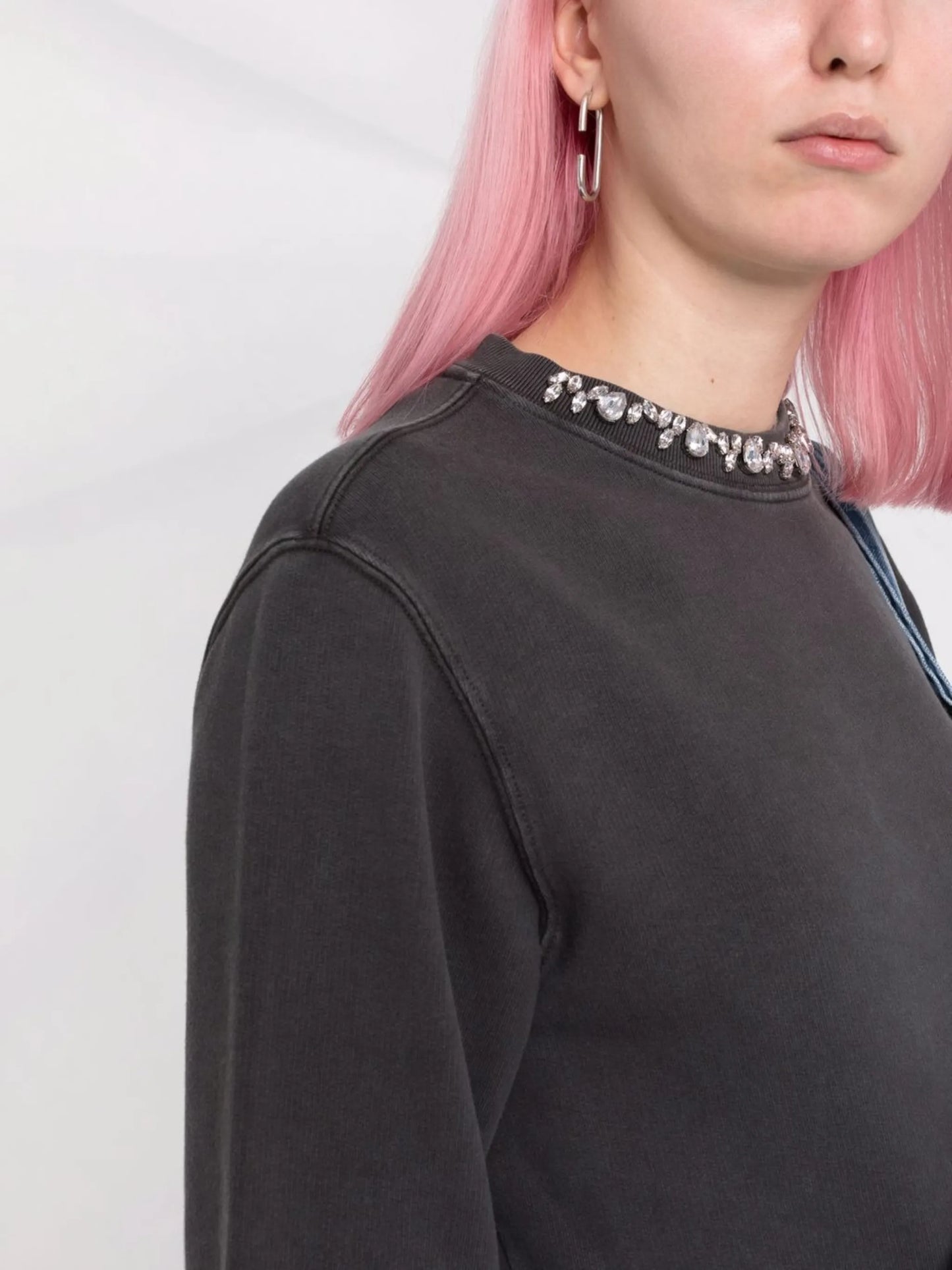 crystal-embellished crew neck sweatshirt