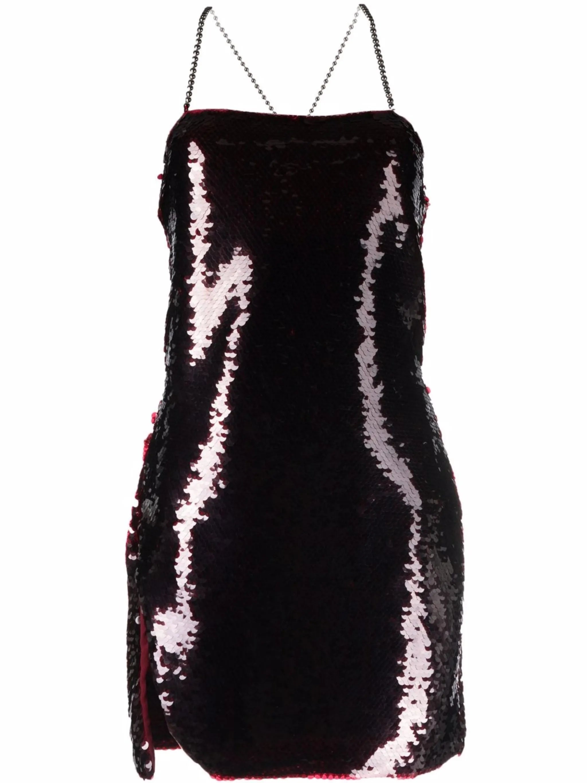 sequin beaded strap mini dress