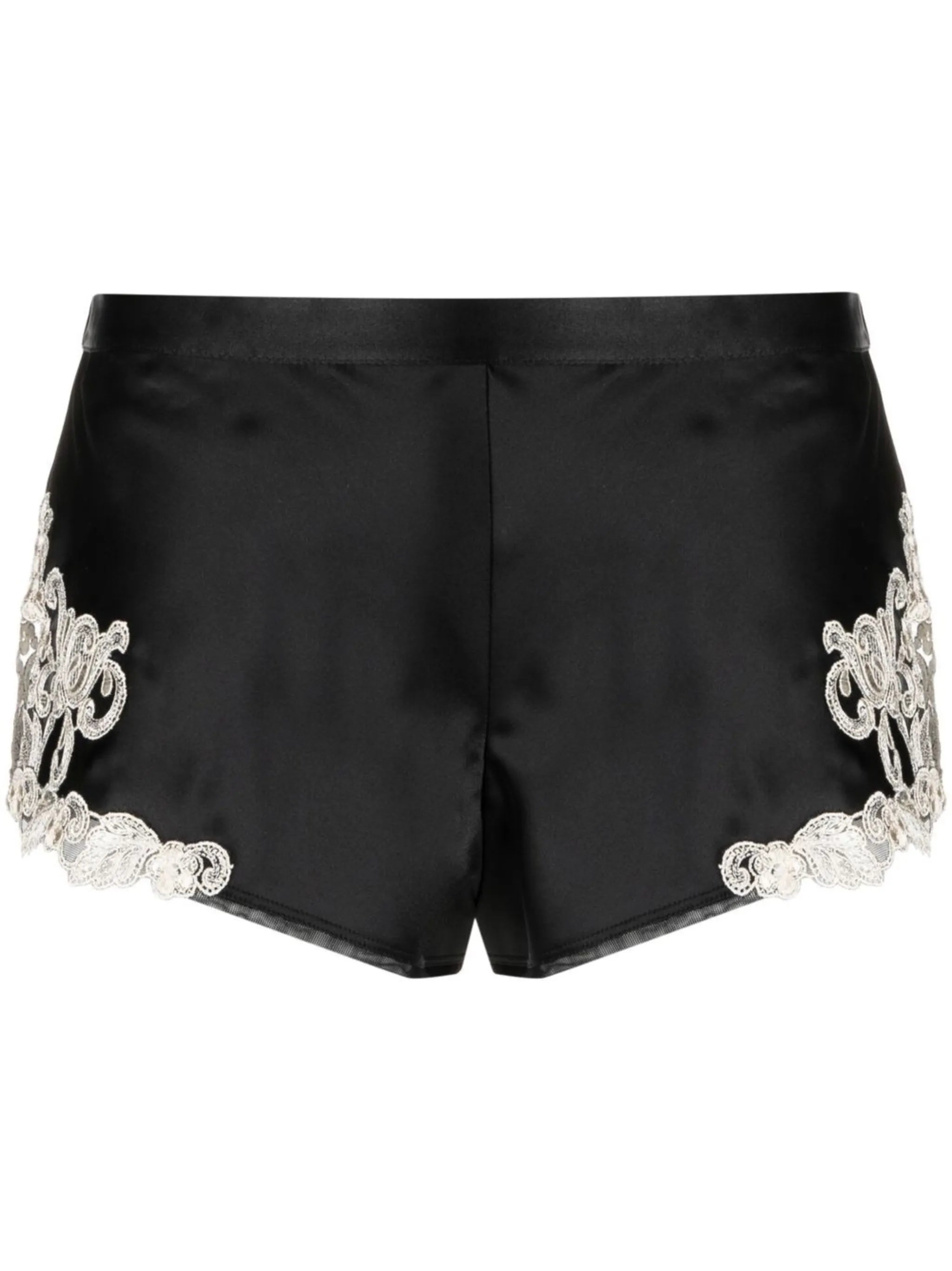 lace-detail night shorts