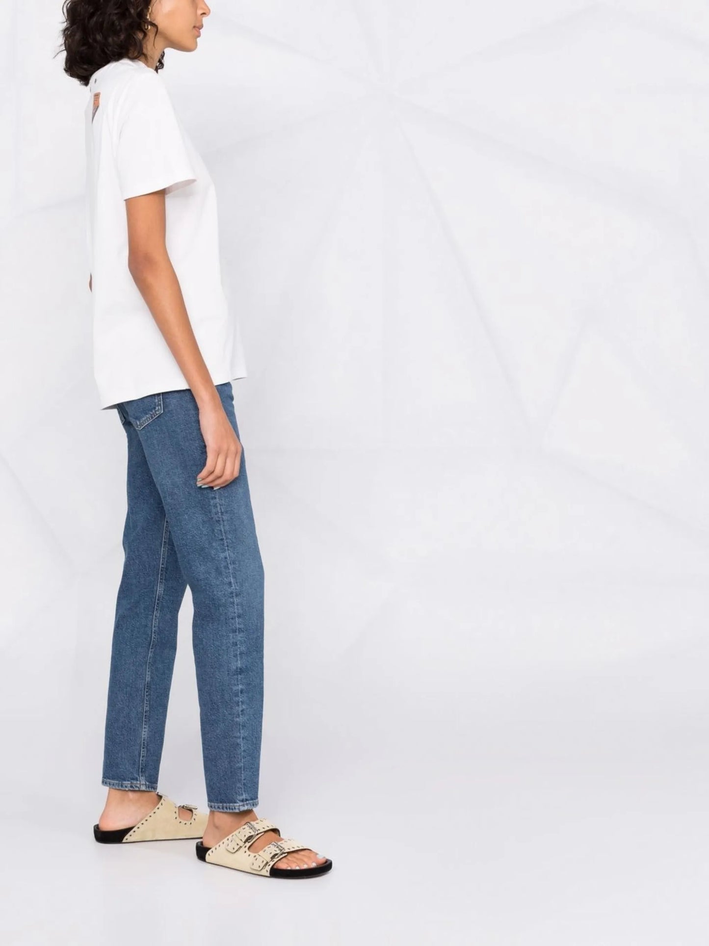 high-rise straight-leg jeans