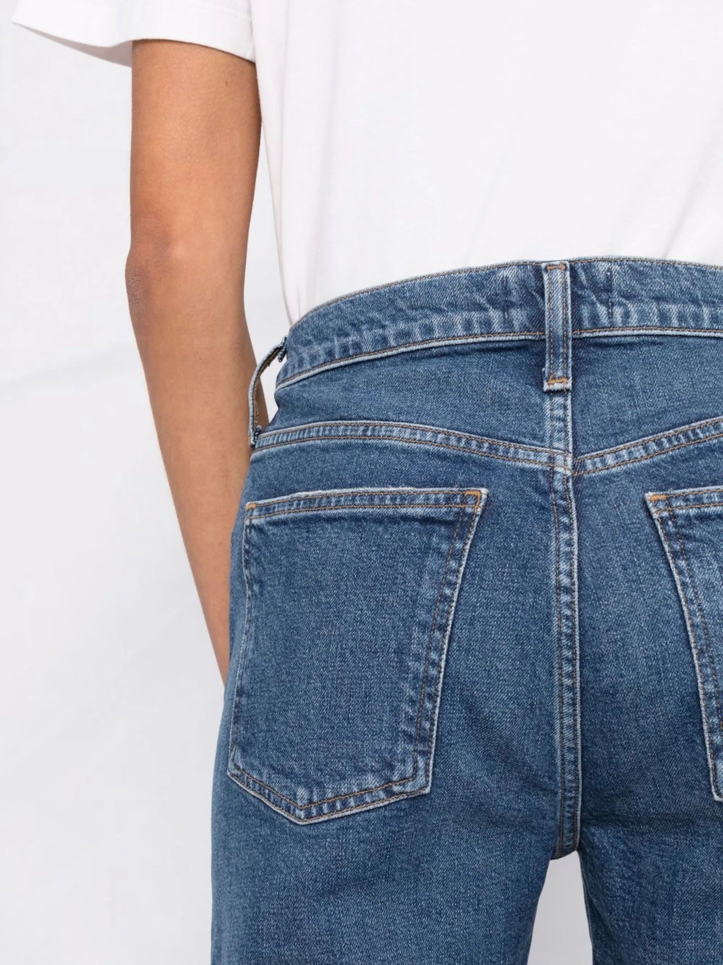 high-rise straight-leg jeans