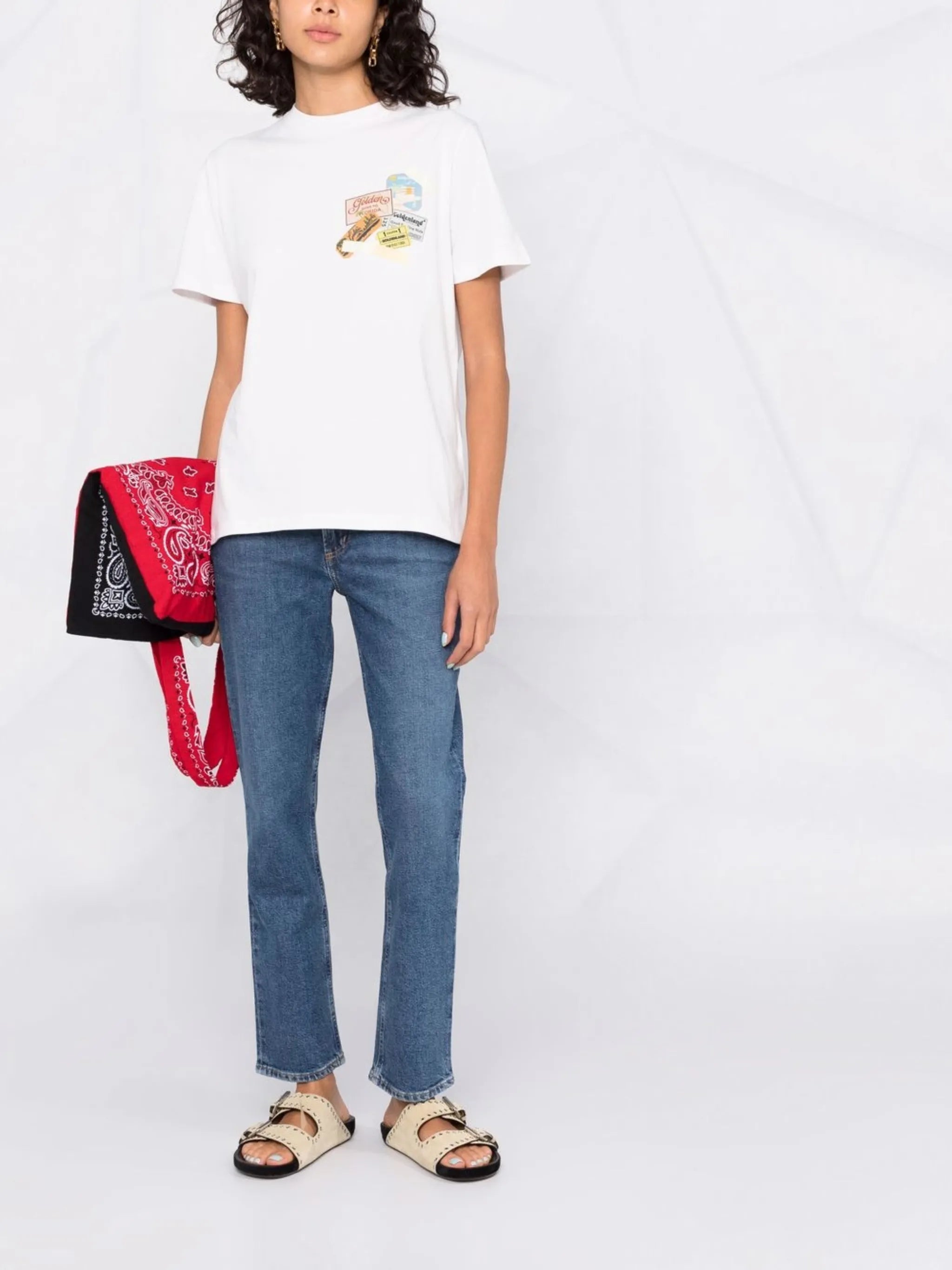 high-rise straight-leg jeans