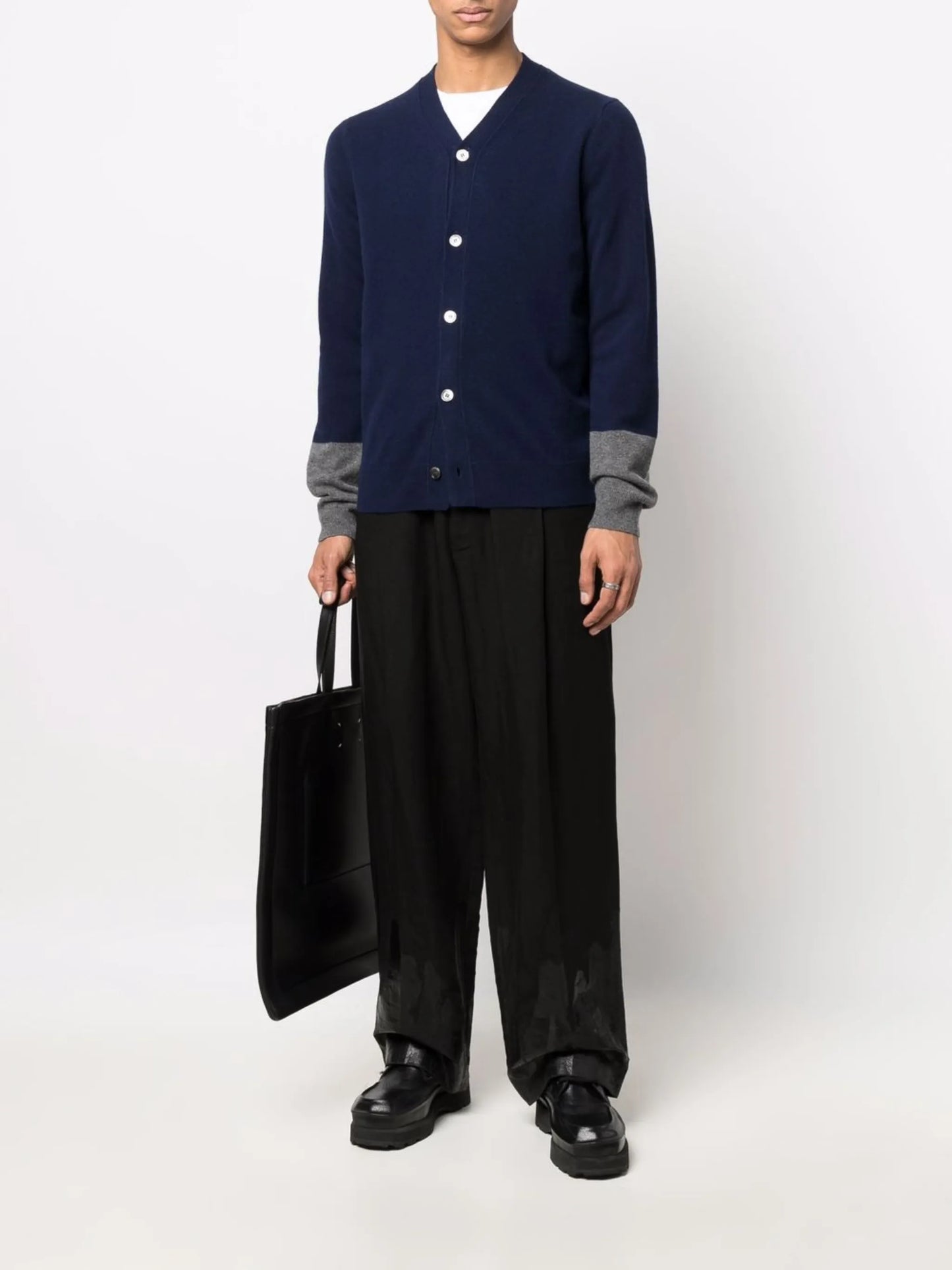 V-neck wool cardigan