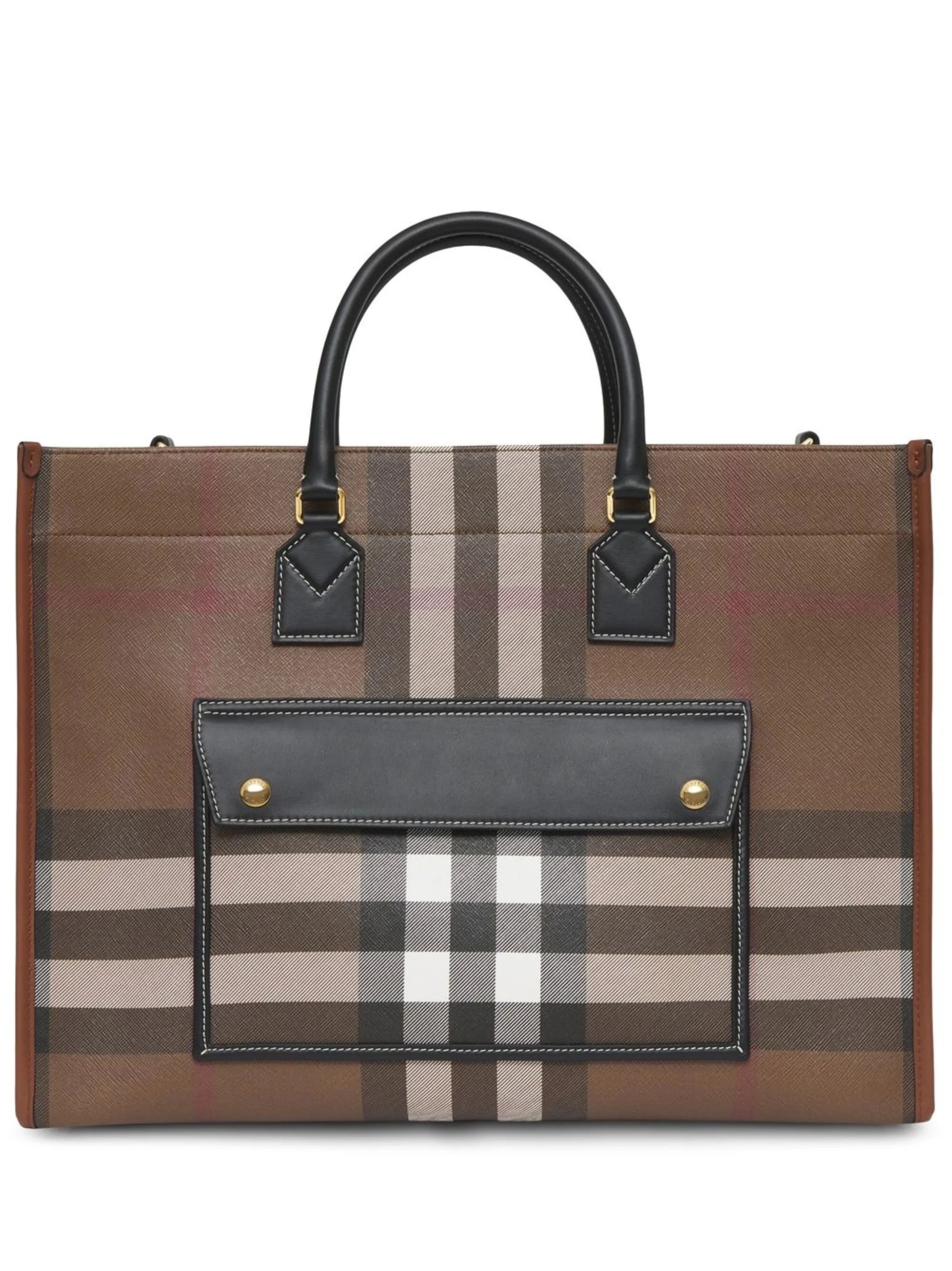 Freya check-print tote bag