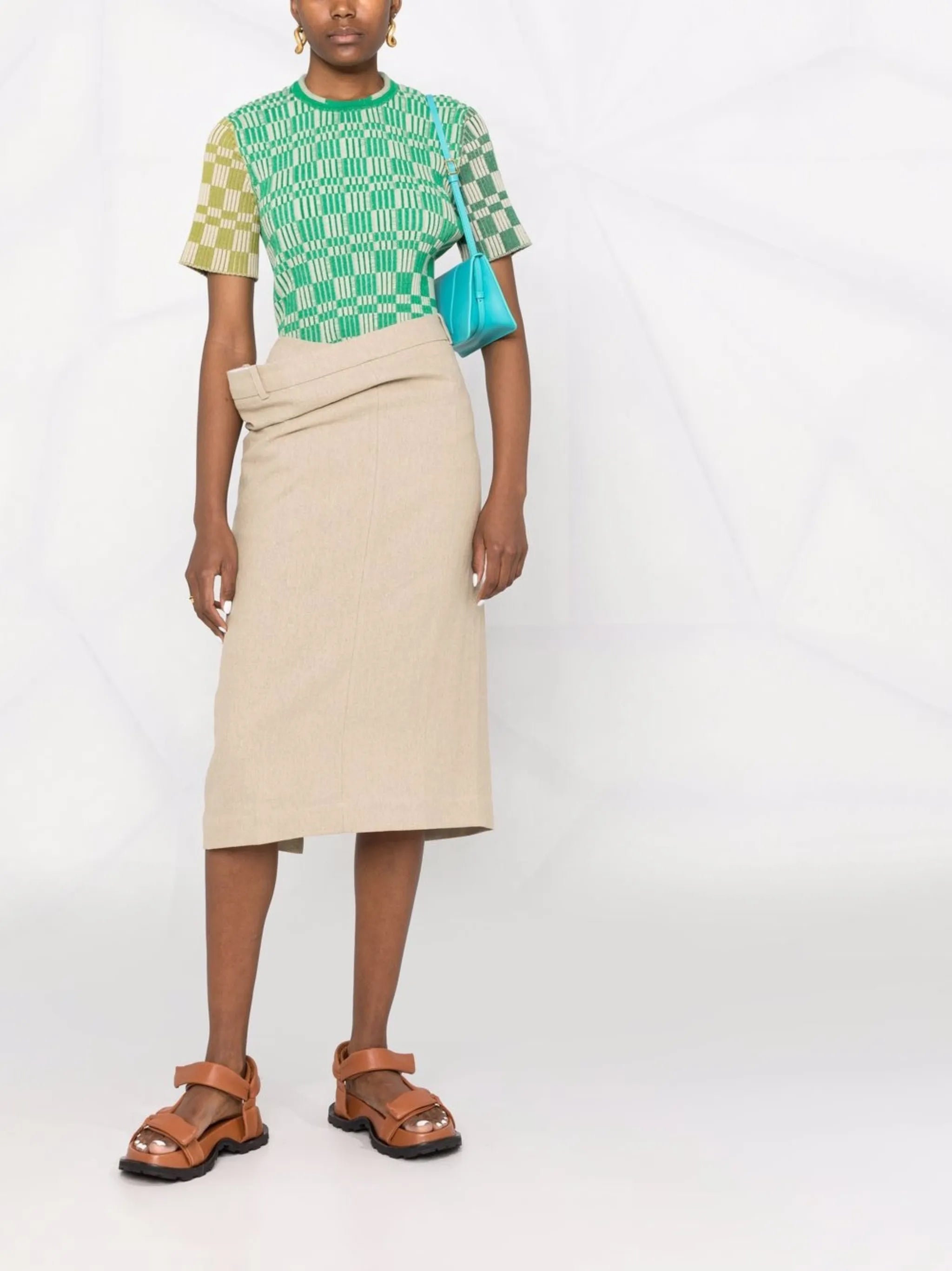 cross-over waist skirt