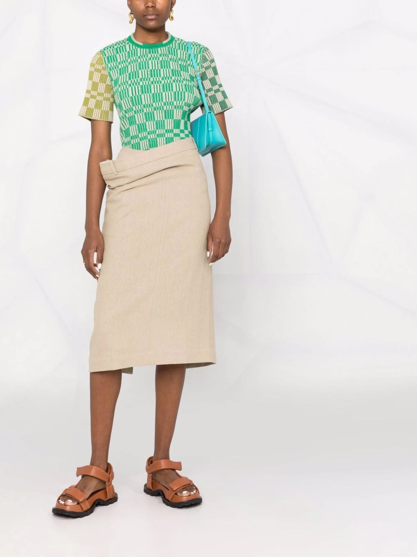cross-over waist skirt