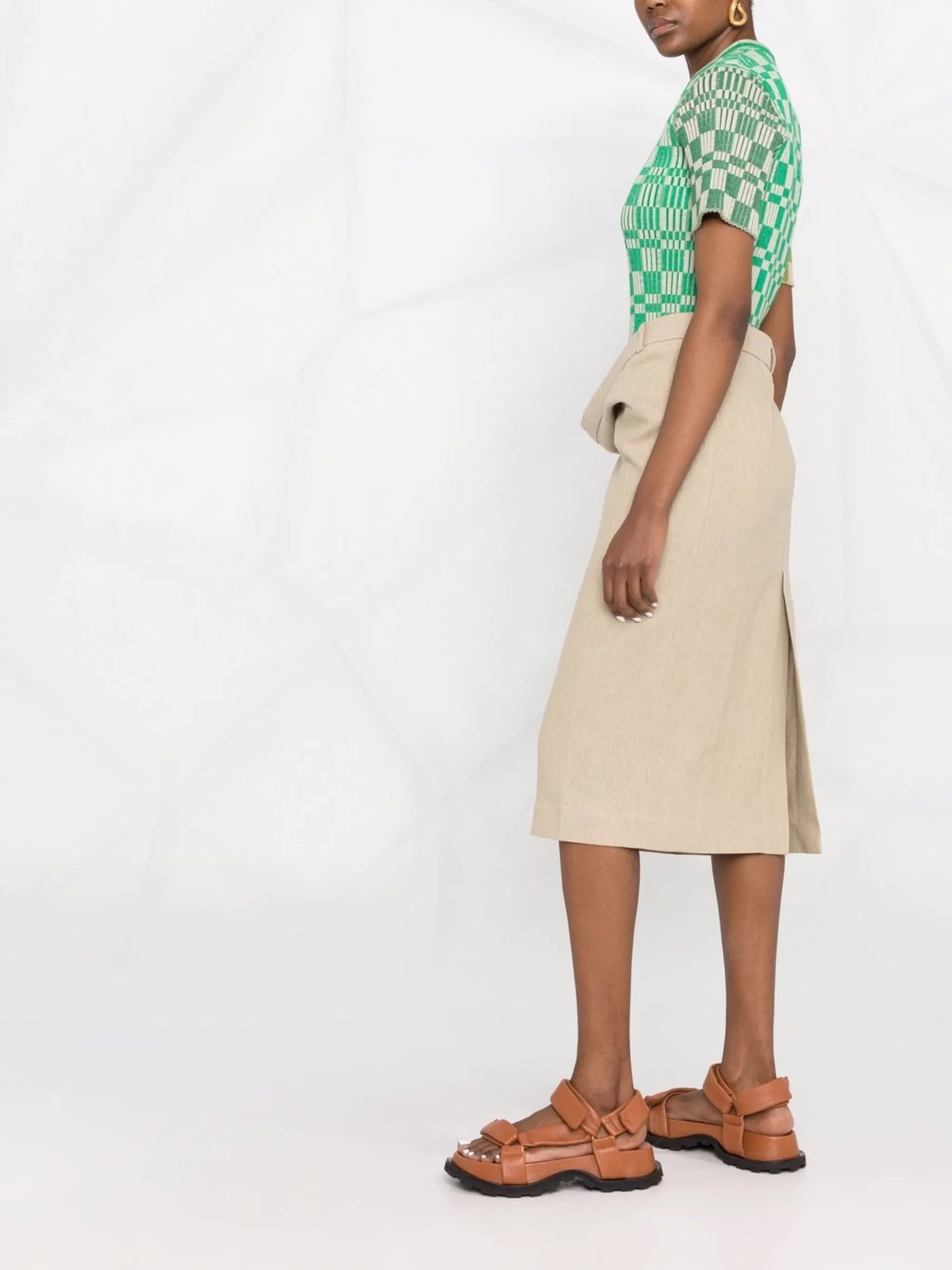 cross-over waist skirt