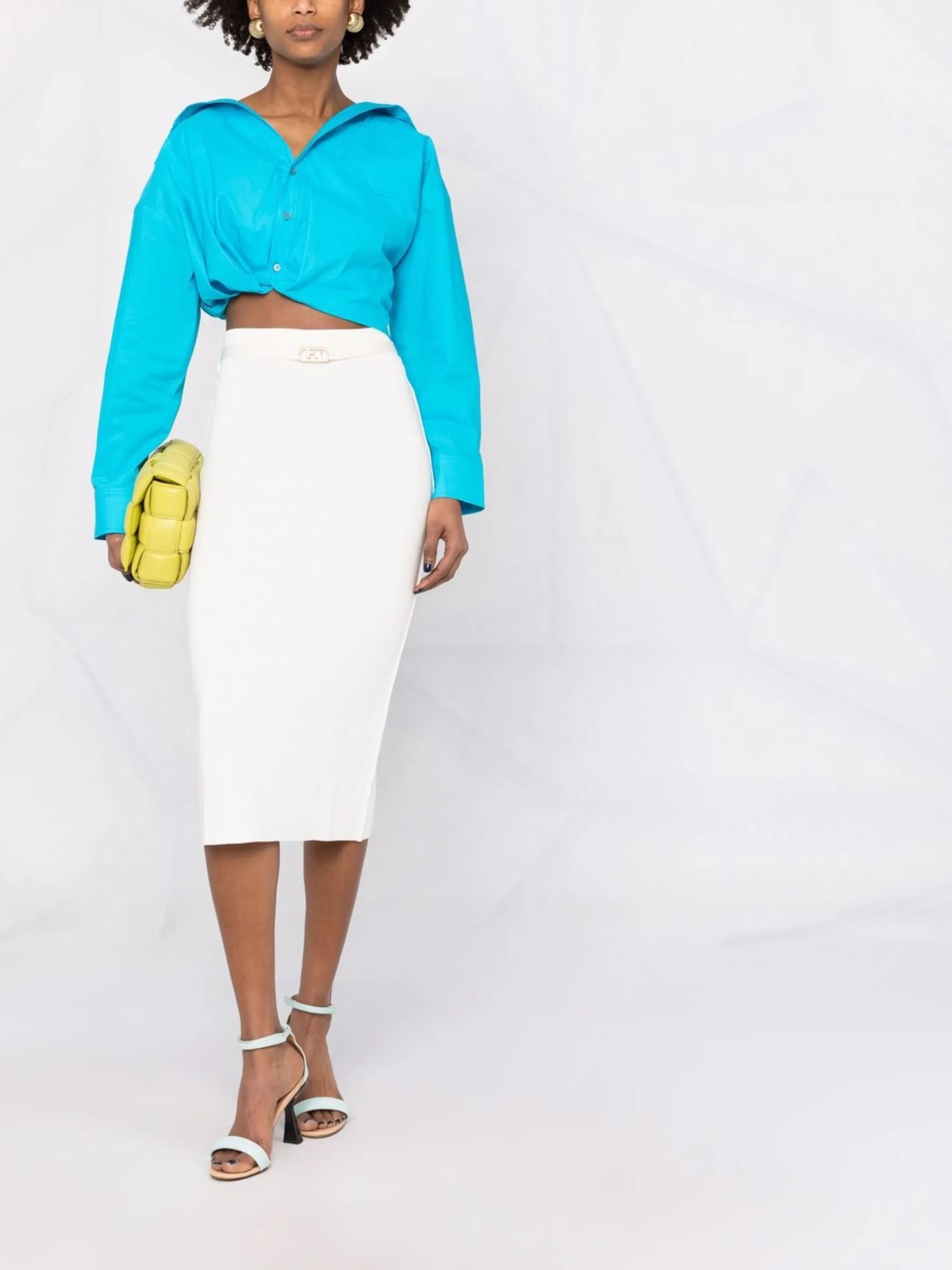 high-waisted pencil skirt