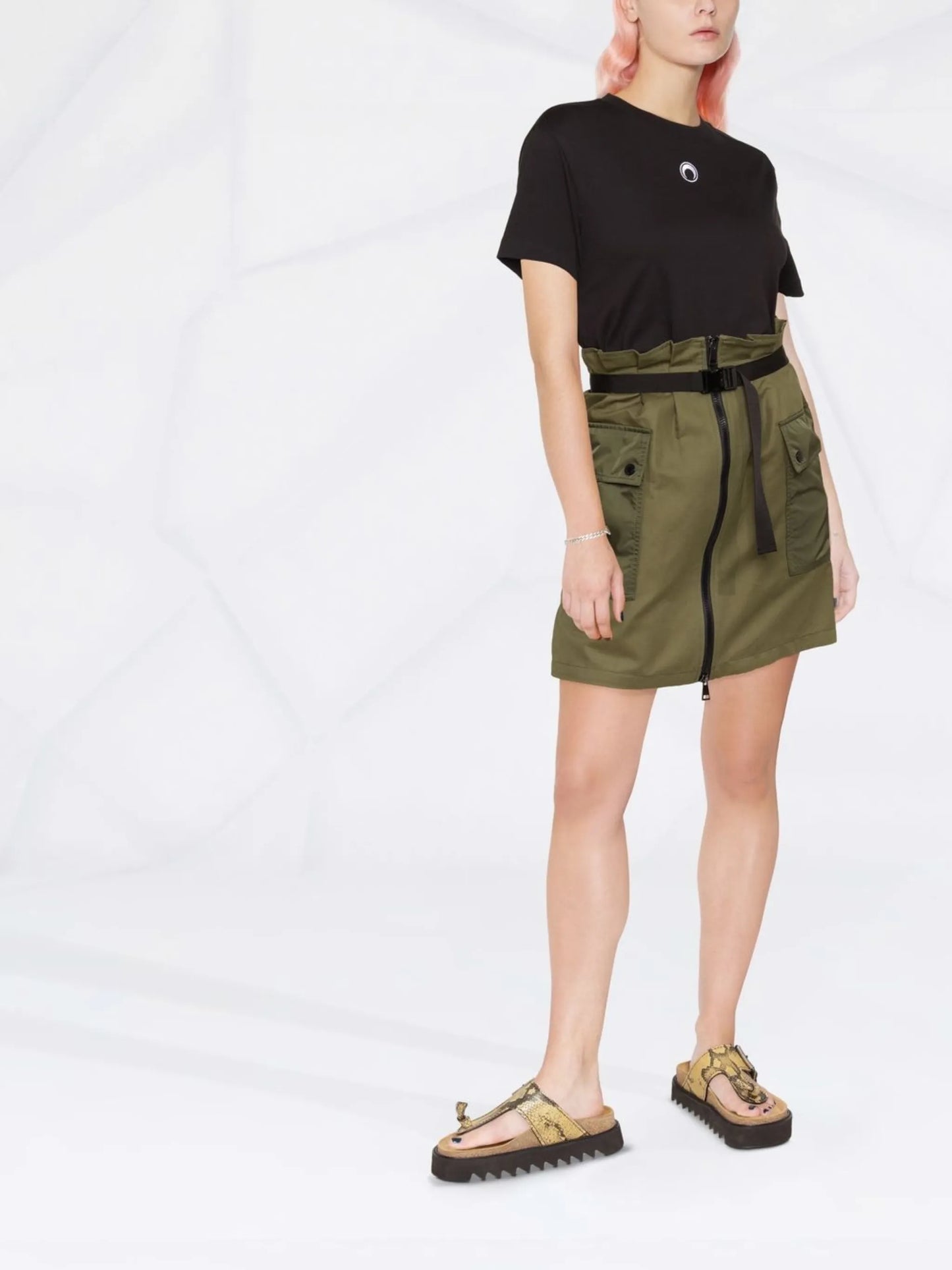 high-waisted cargo skirt