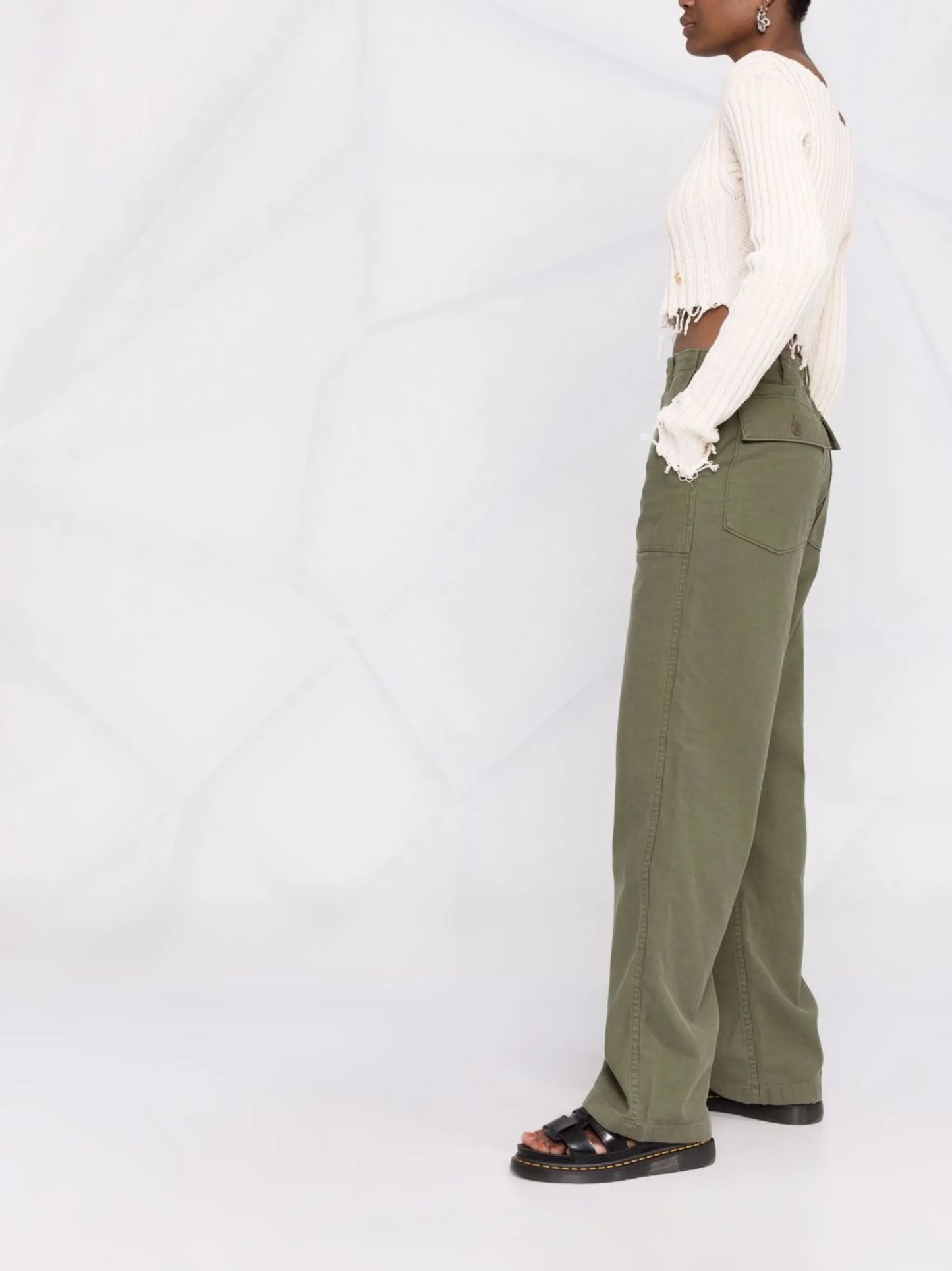 low-rise wide-leg trousers
