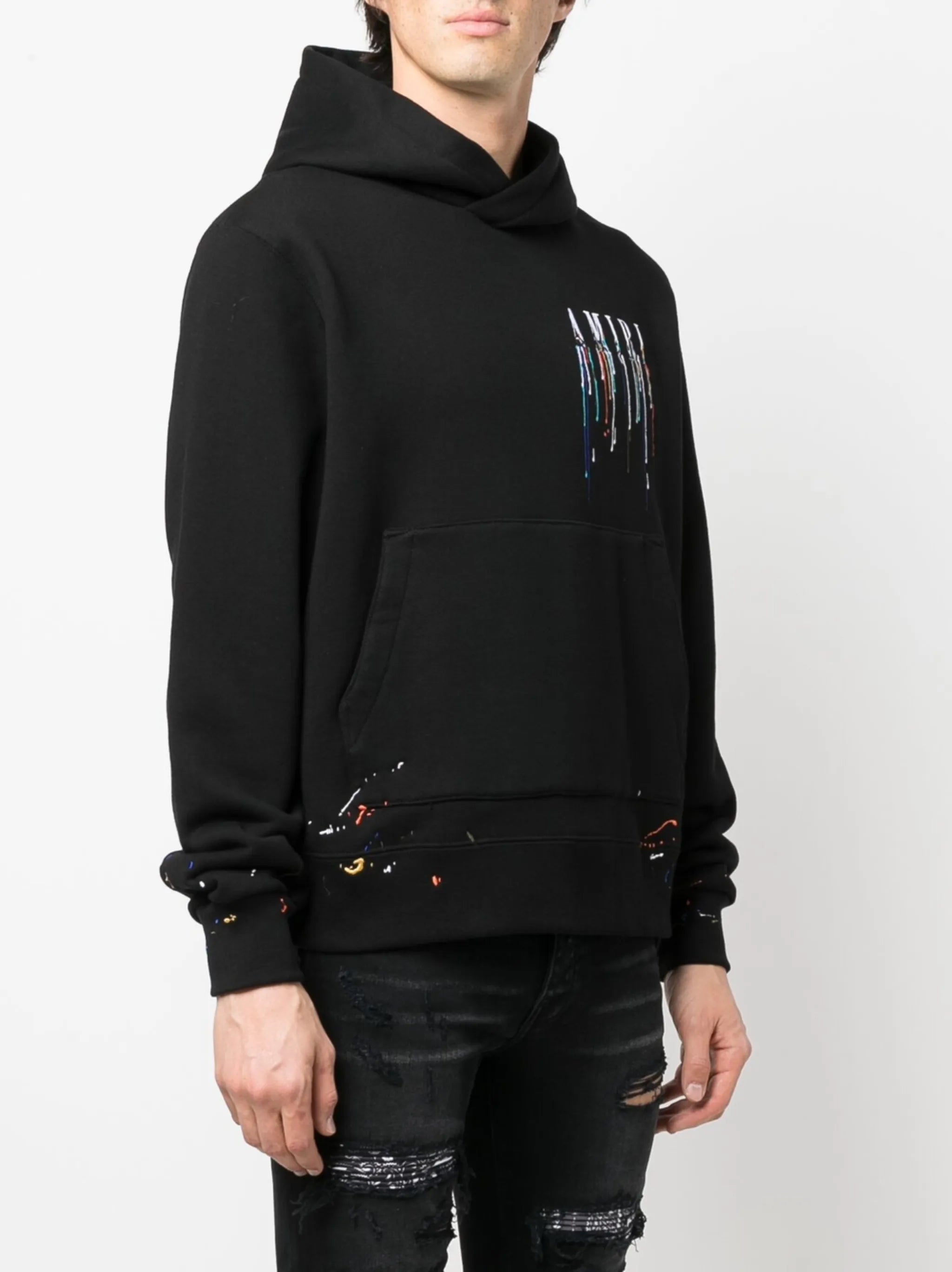 paint drip logo hoodie