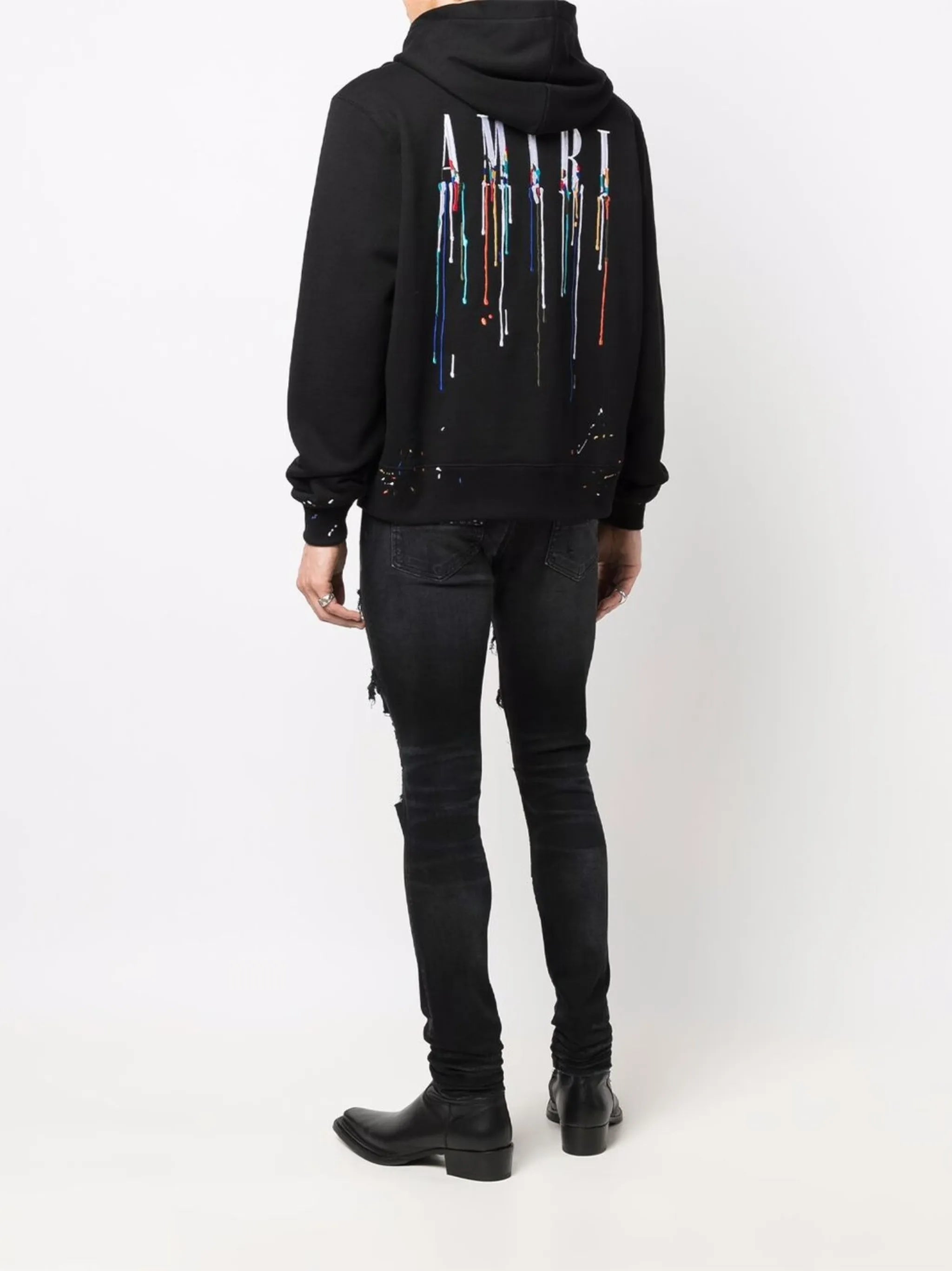 paint drip logo hoodie