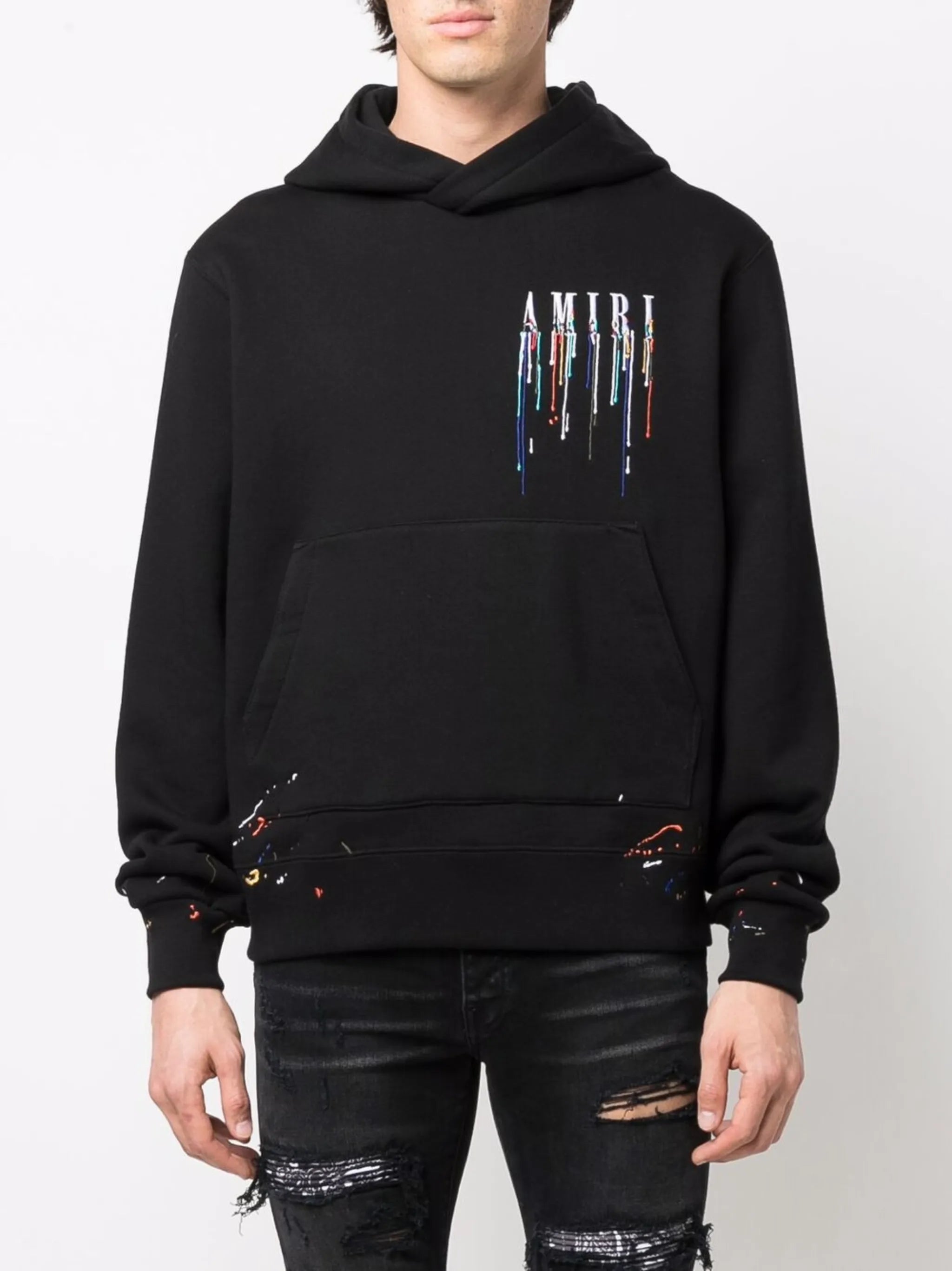 paint drip logo hoodie