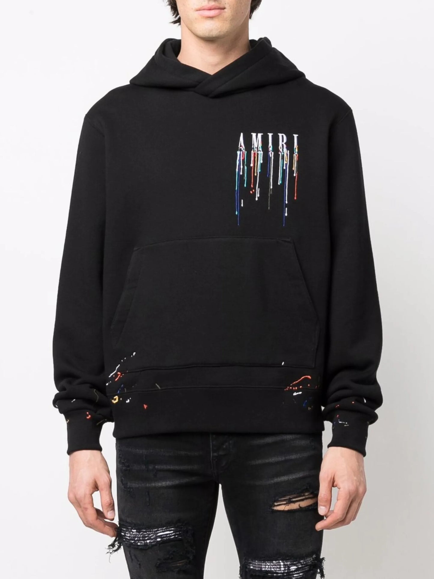 paint drip logo hoodie