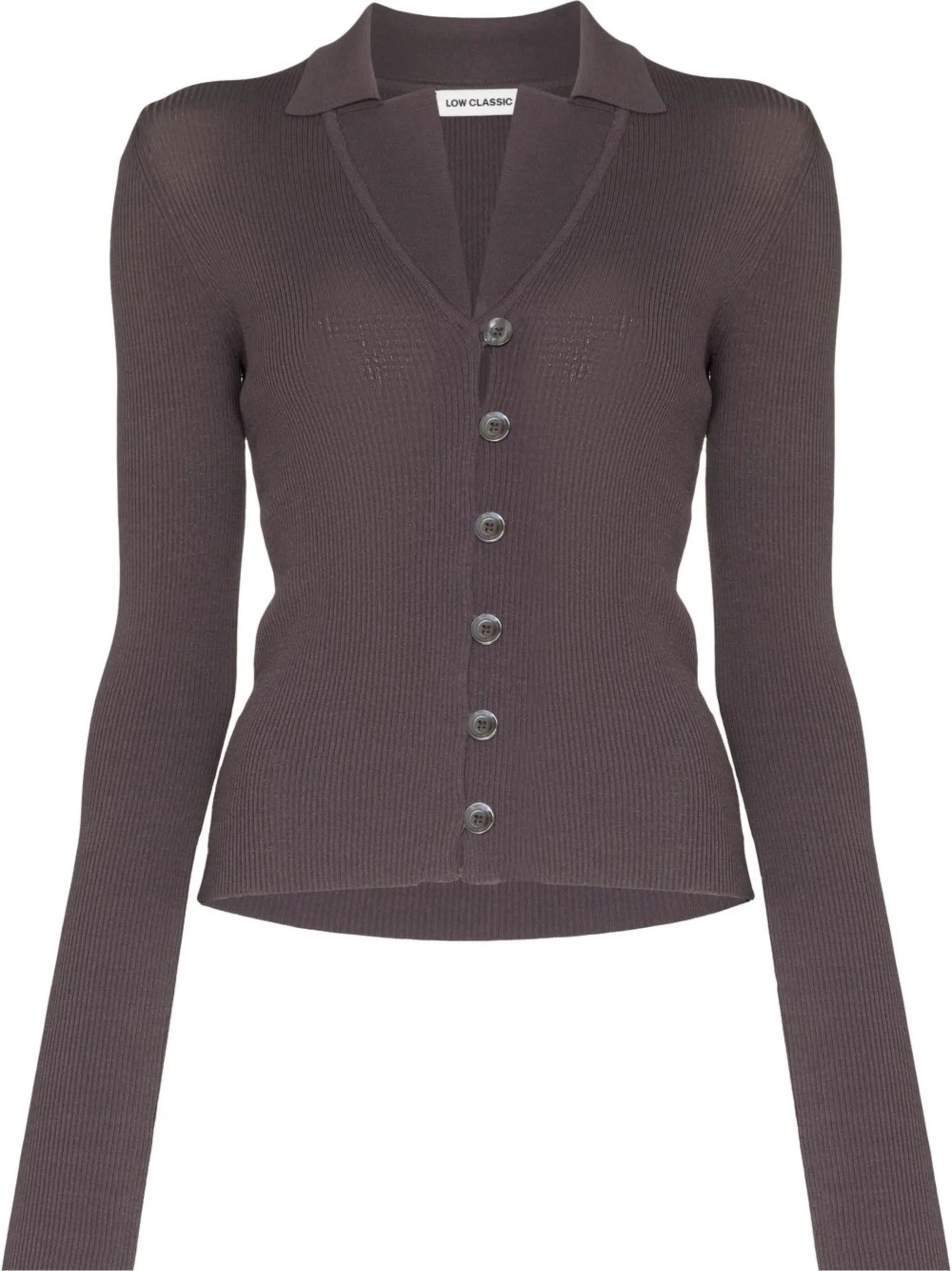 open-collar cardigan