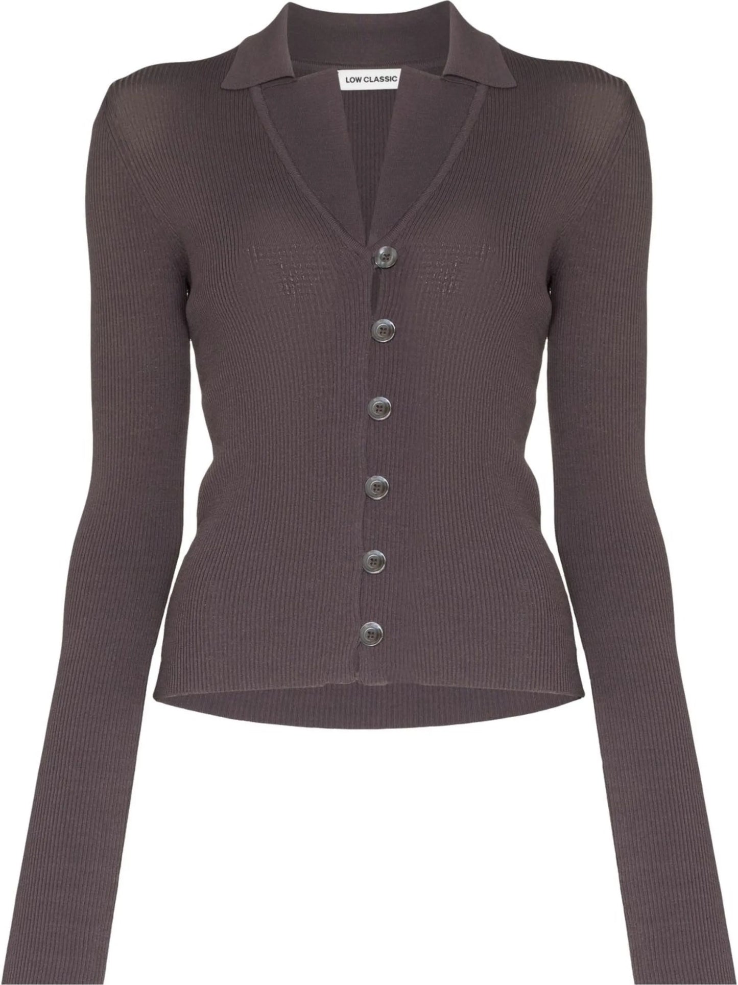 open-collar cardigan