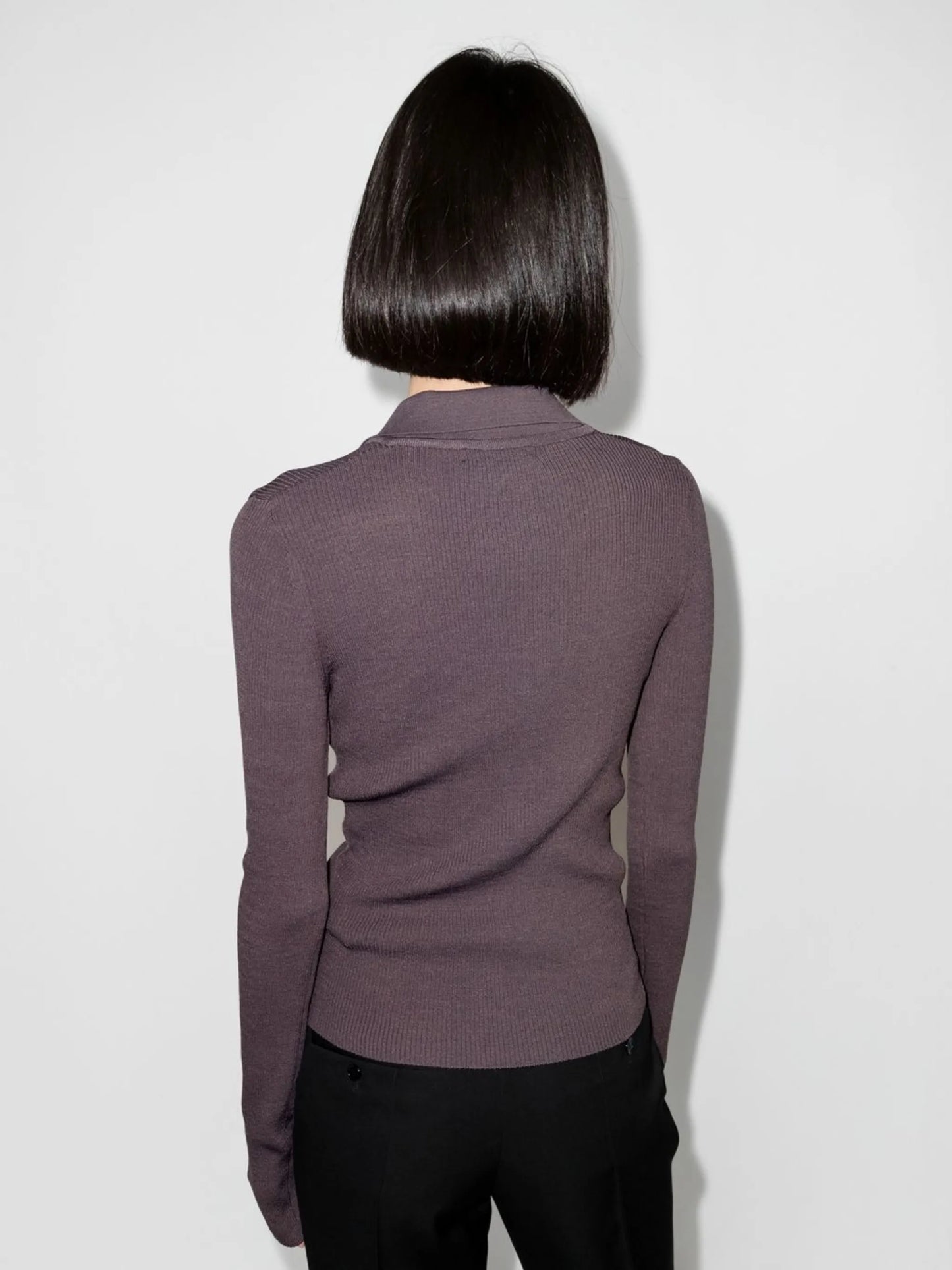 open-collar cardigan