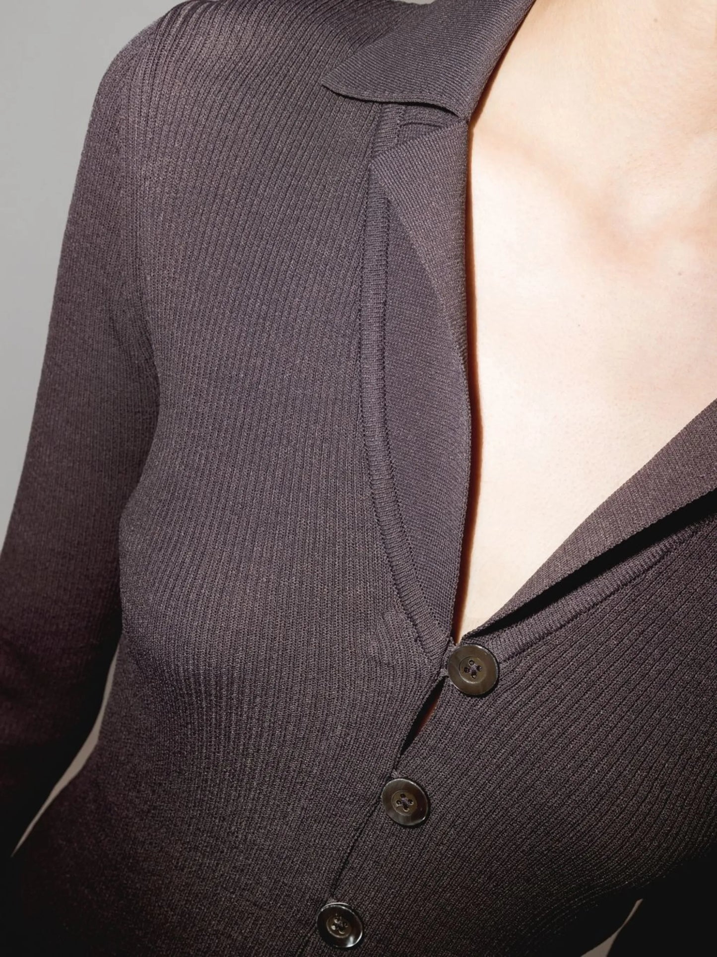 open-collar cardigan