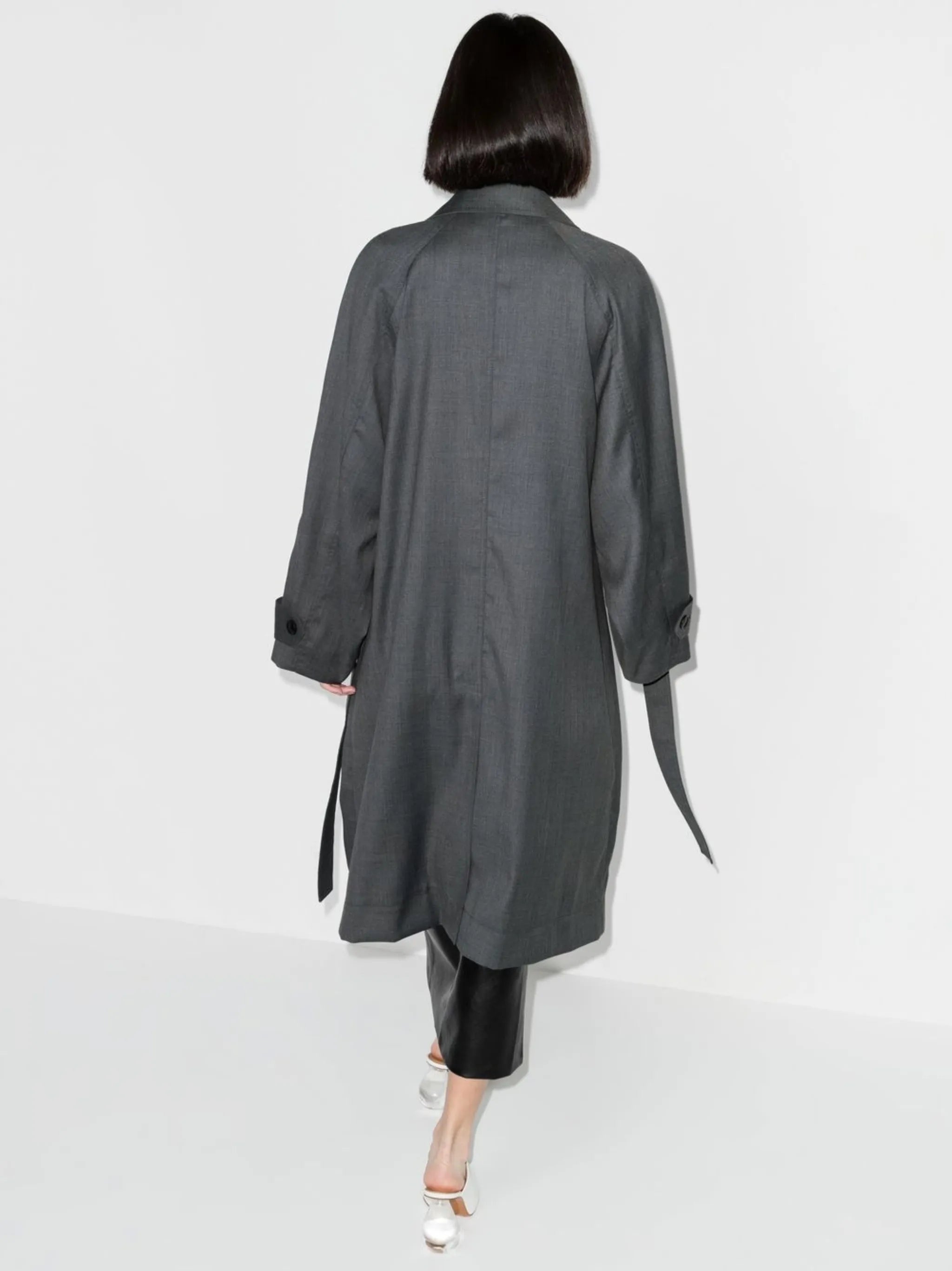 belted single-breasted trench coat