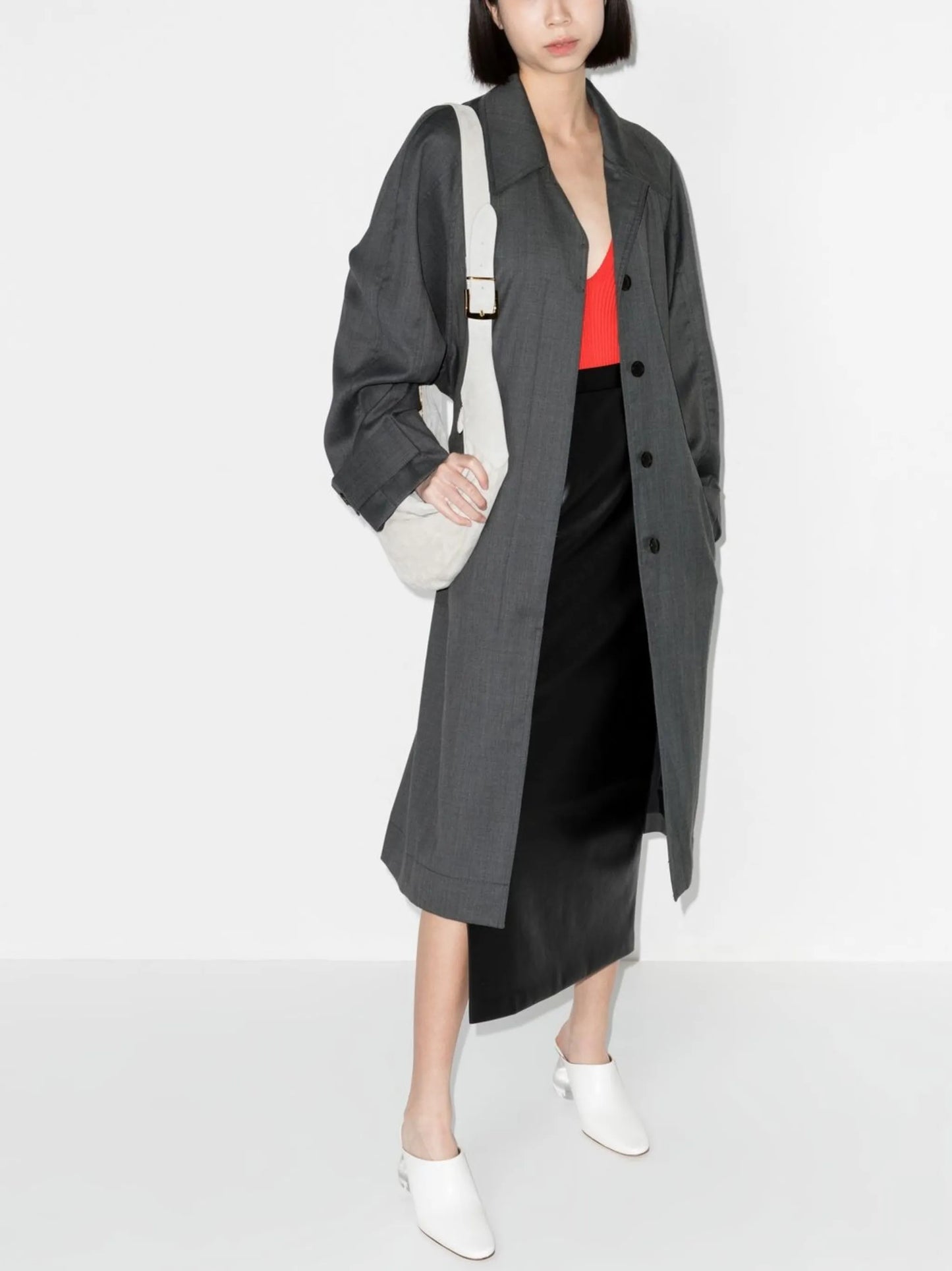 belted single-breasted trench coat