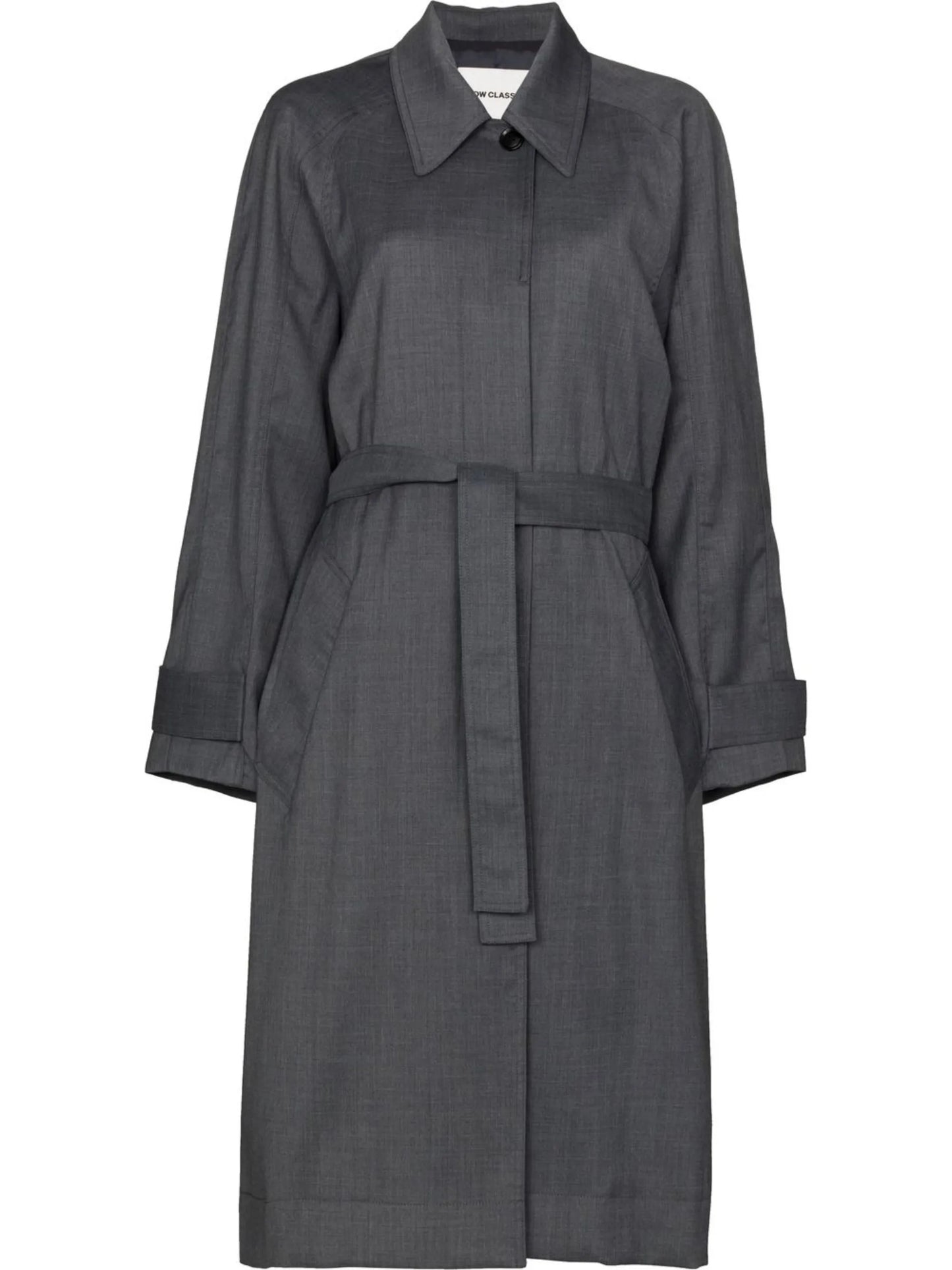 belted single-breasted trench coat