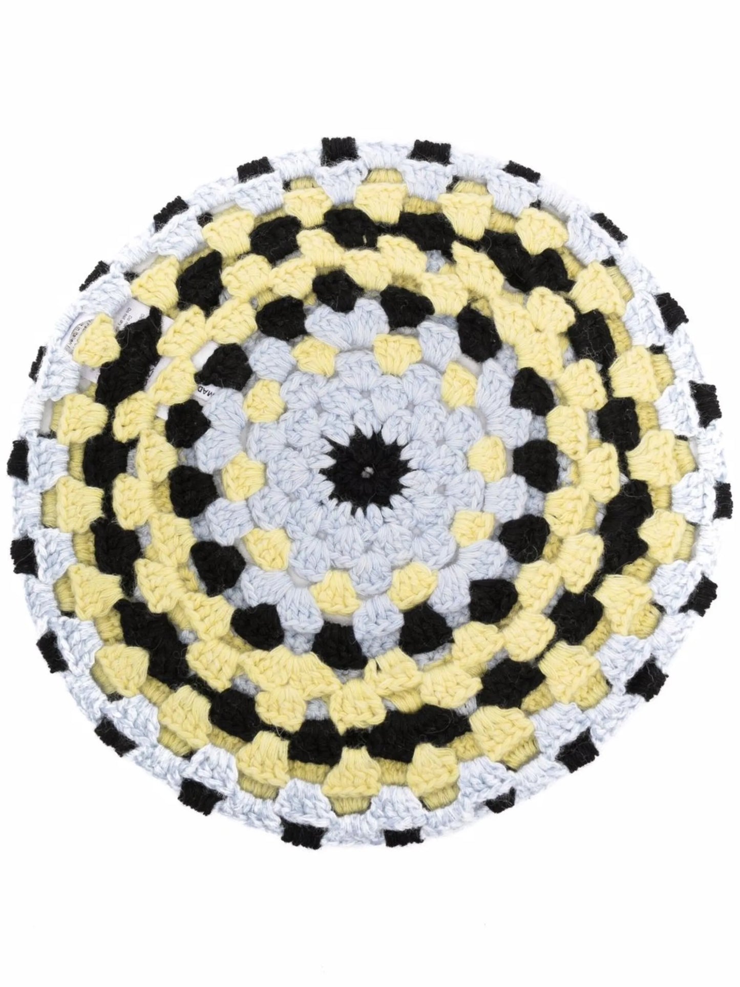 colour-block crochet beret