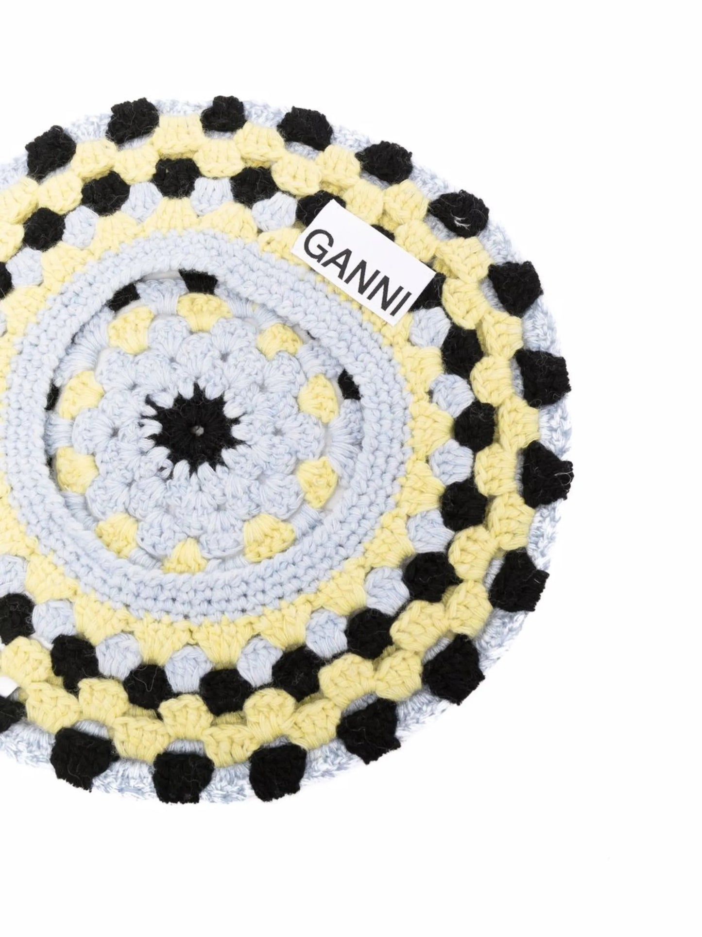 colour-block crochet beret