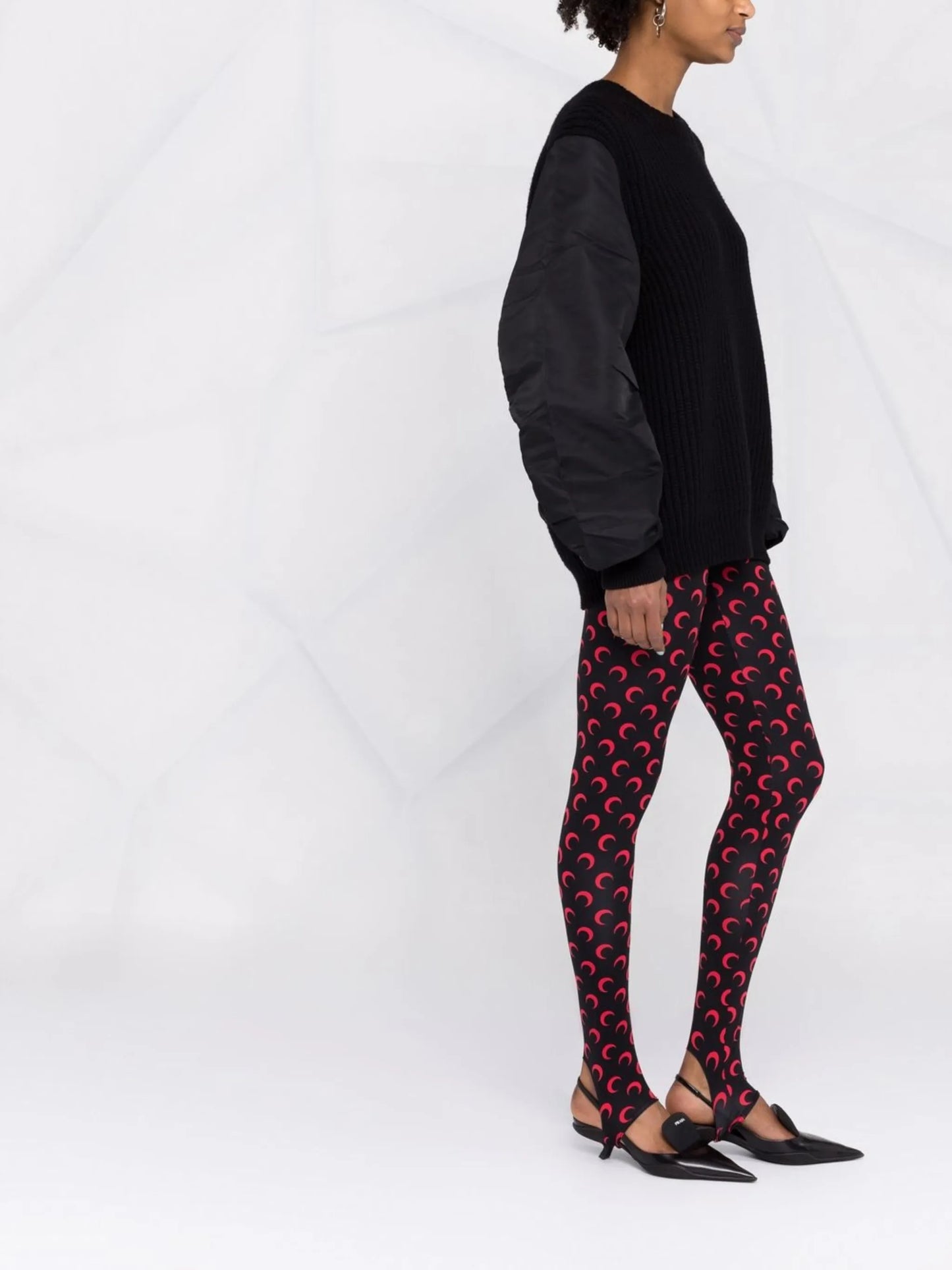 Fuseaux crescent moon-print stirrup leggings