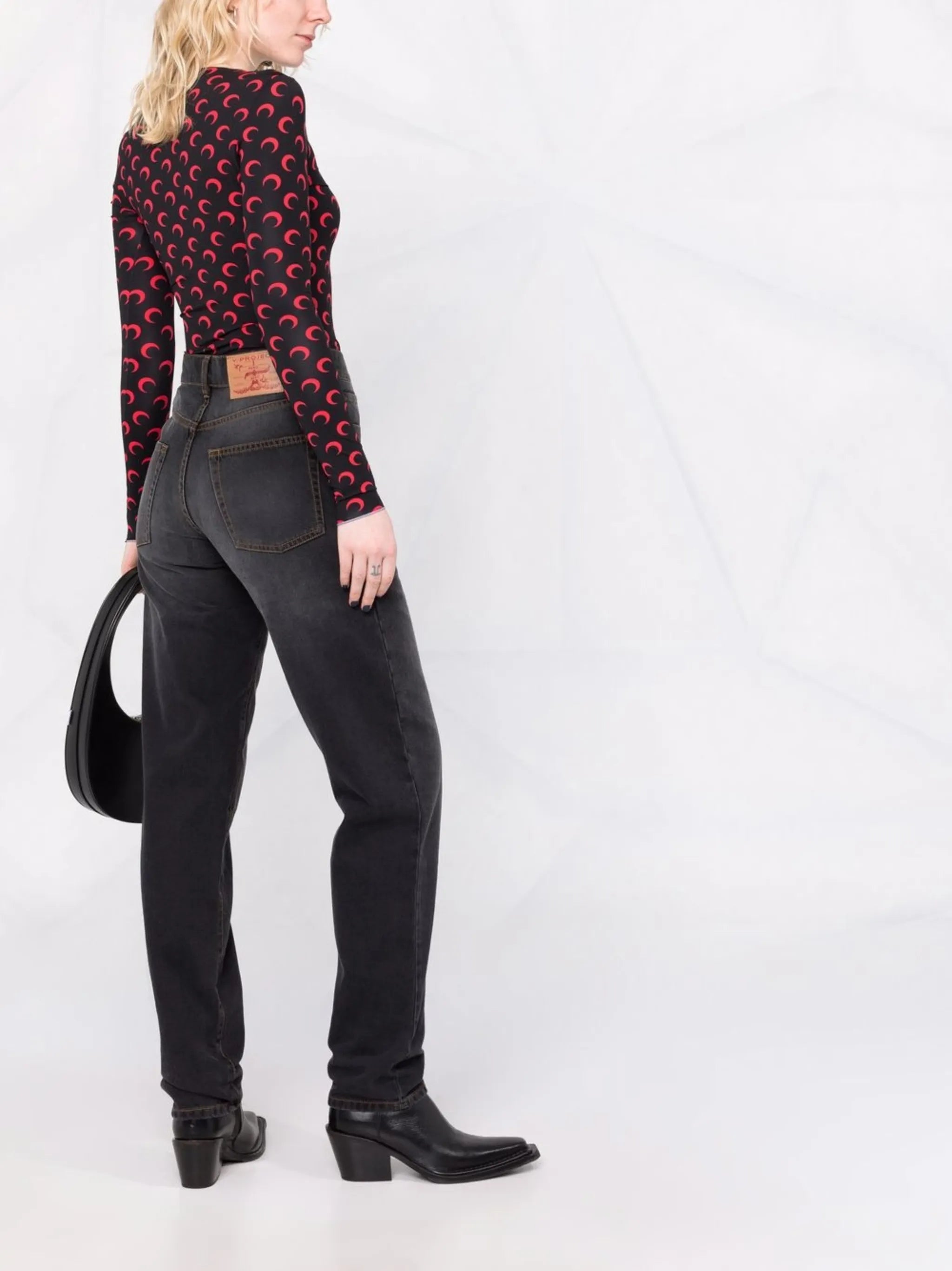 Crescent Moon-print jersey top