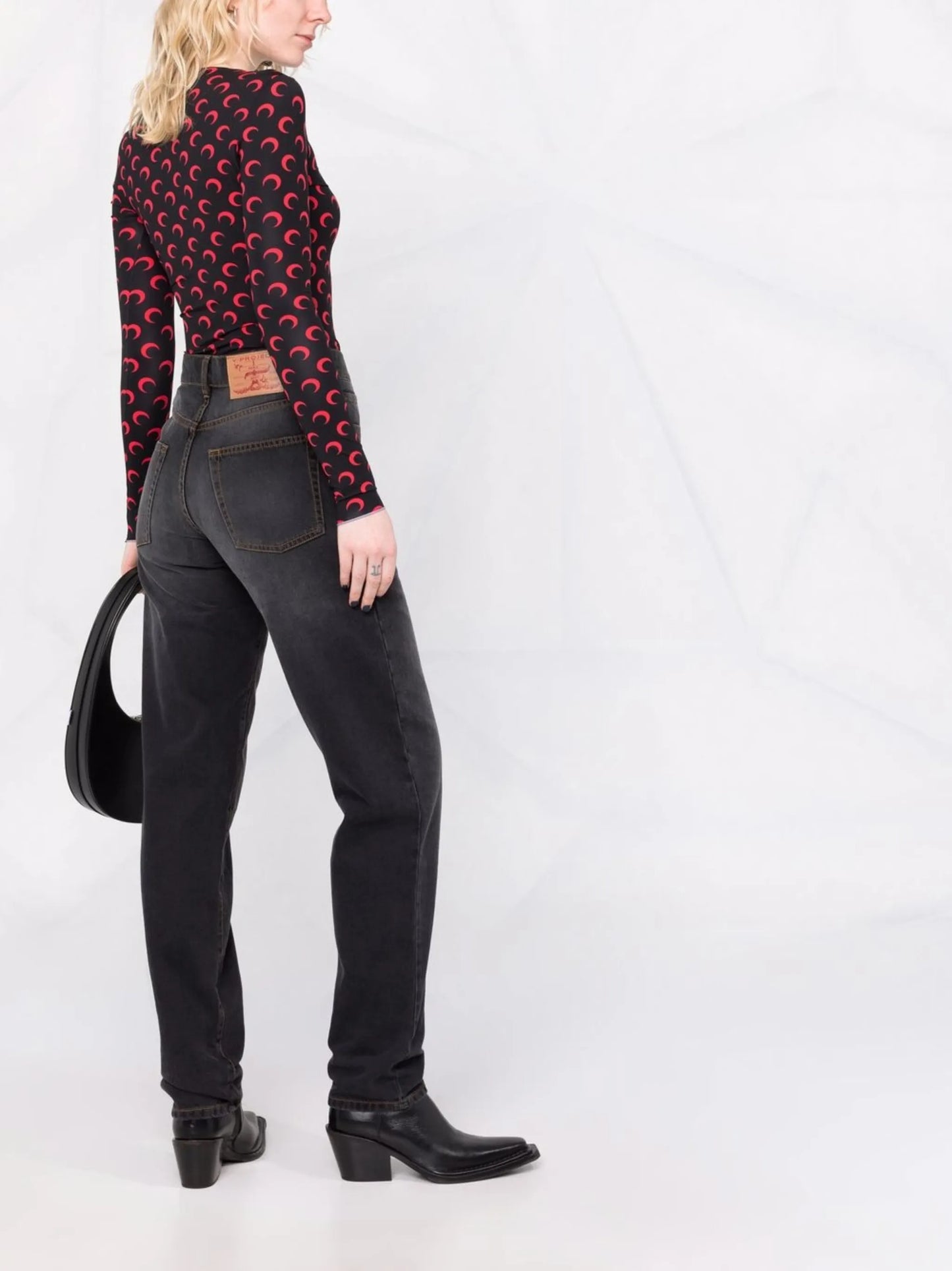 Crescent Moon-print jersey top