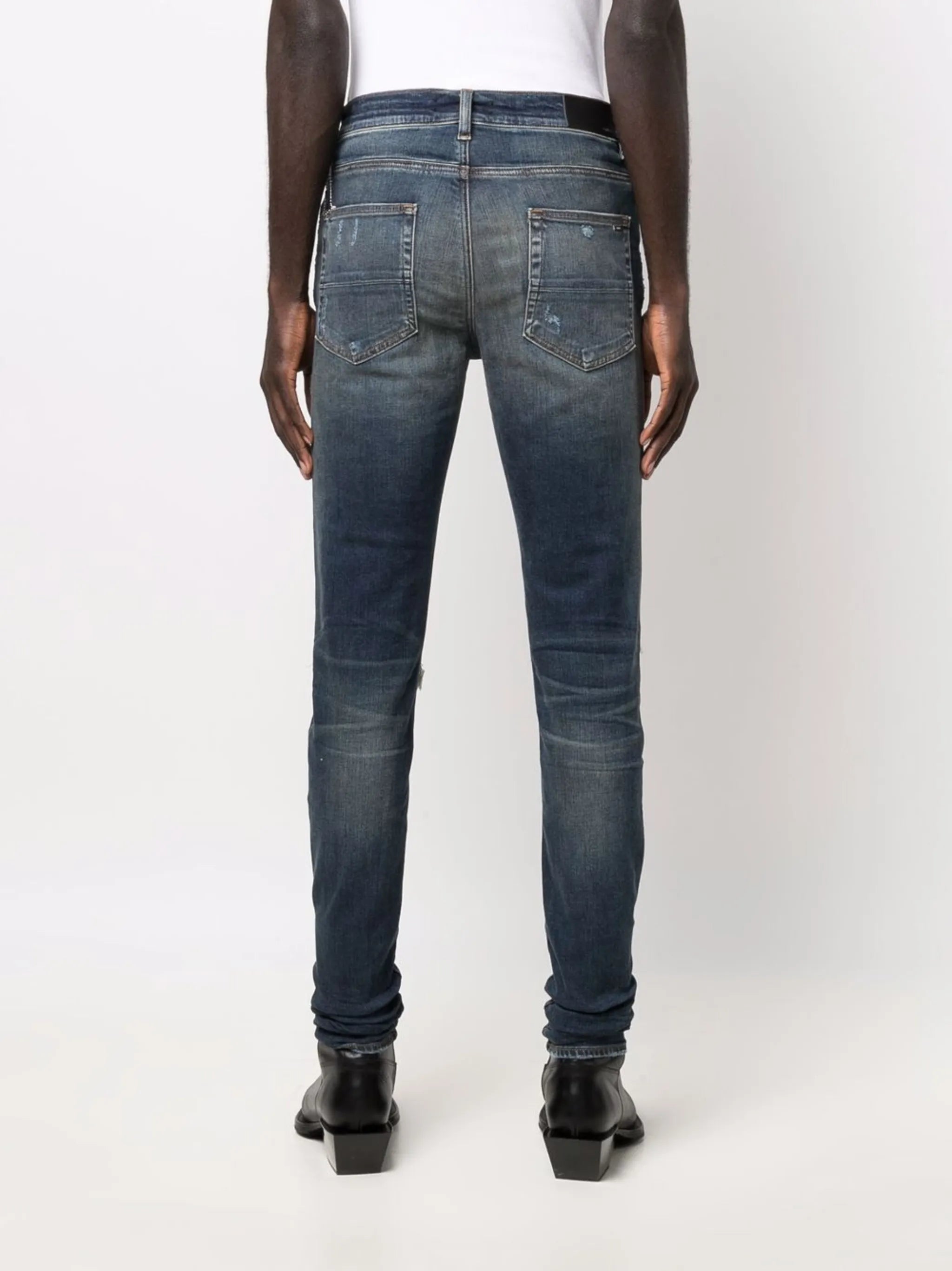 distressed skinny fit jeans