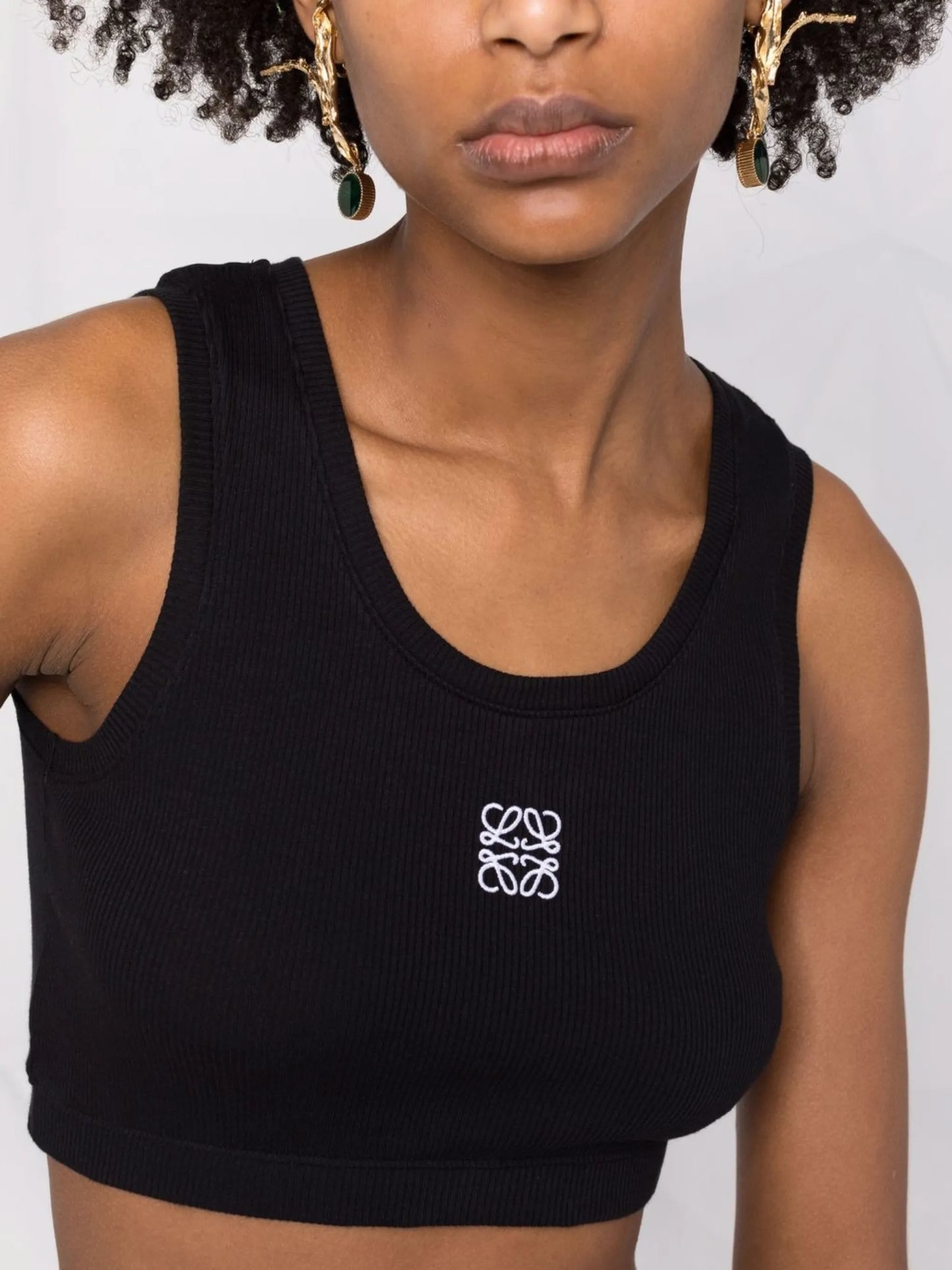 Anagram-print cropped vest