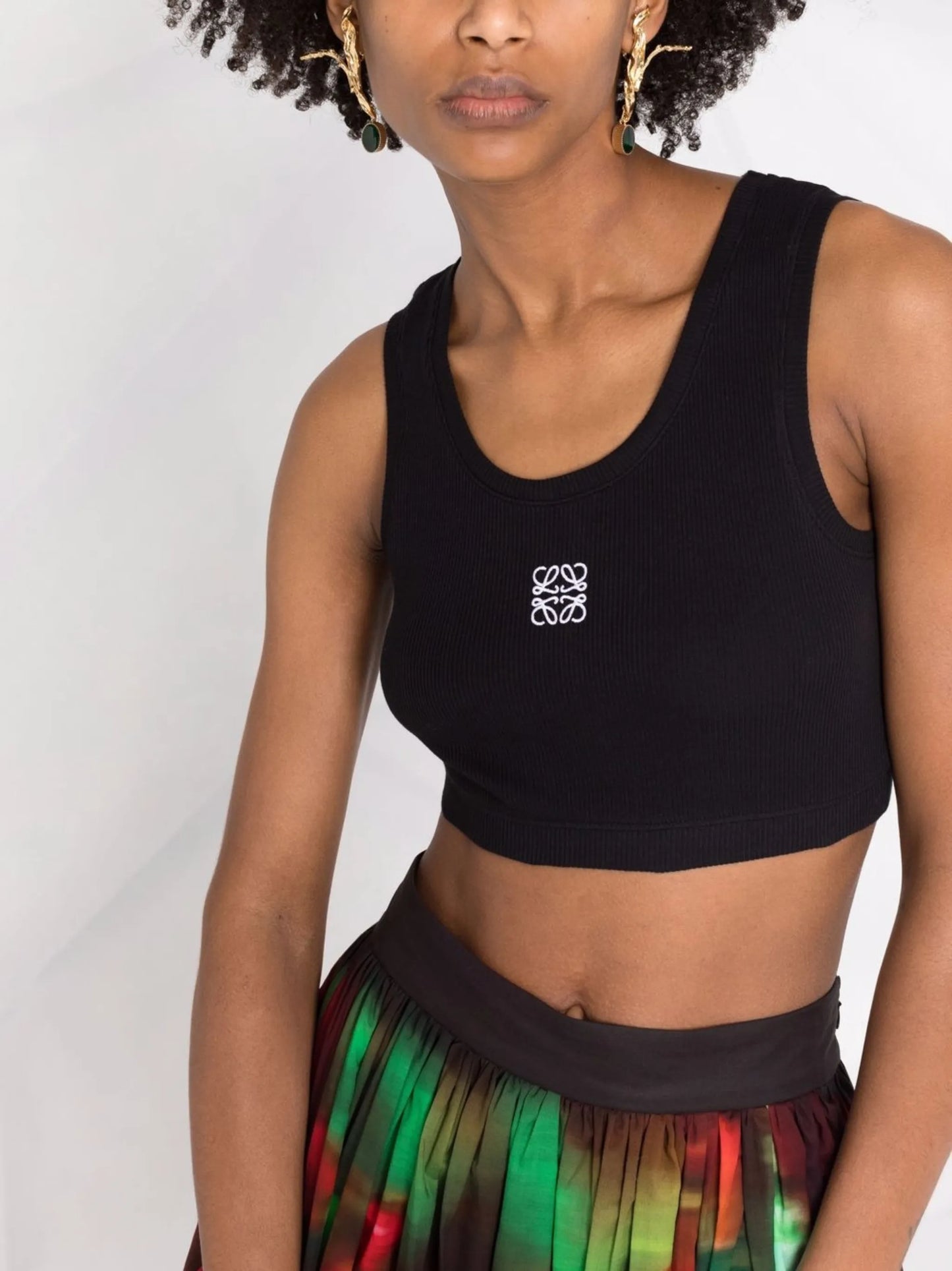 Anagram-print cropped vest