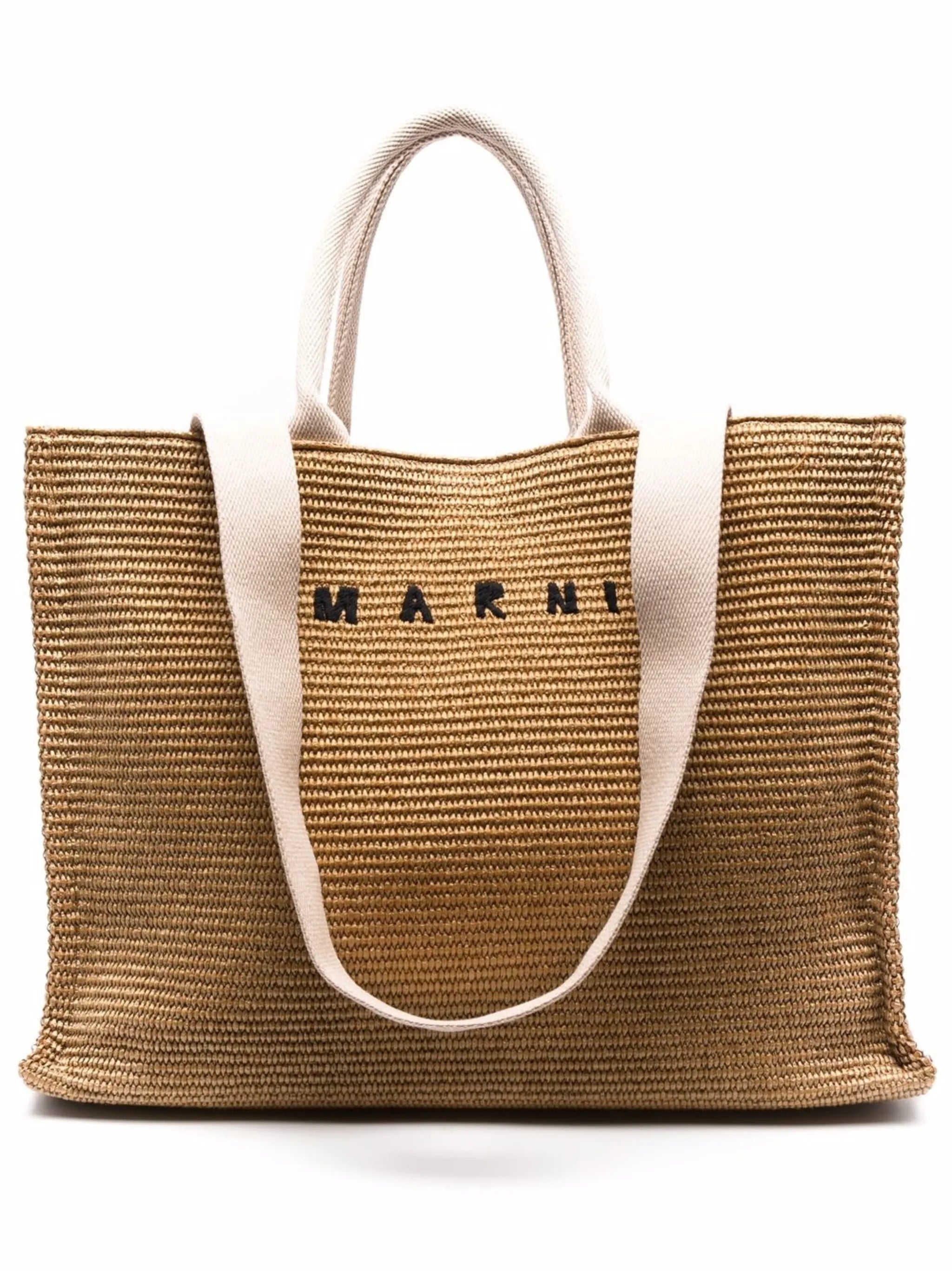 shopping tote in raffia-effect fabric
